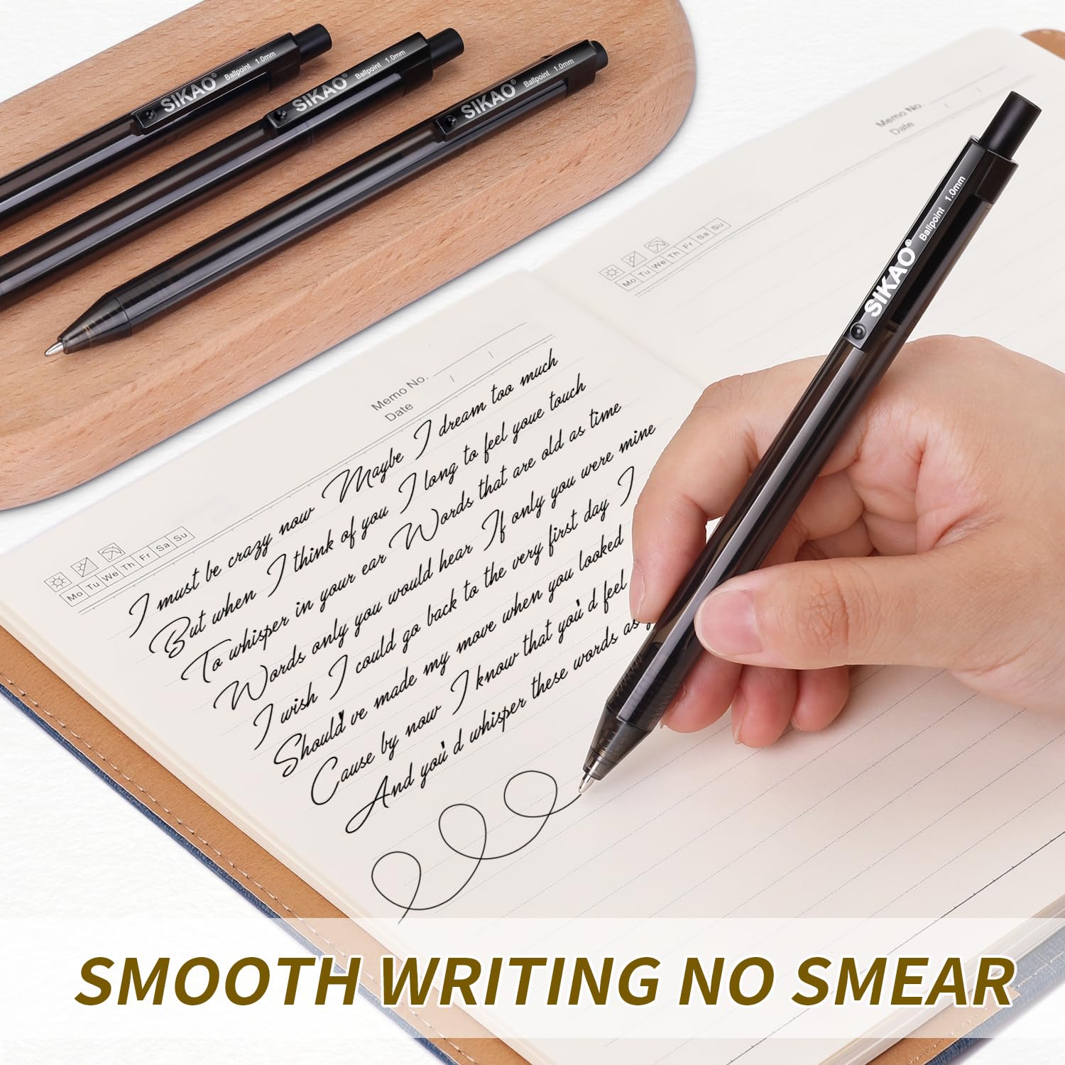 Bulk Black Ballpoint Pens - 60 Pack Smooth Writing No Smear Medium Point 1.0mm Retractable Click Pens for Office, School, Restaurant & Business Use - Premium Black Ink Pens for Everyday Writing Needs