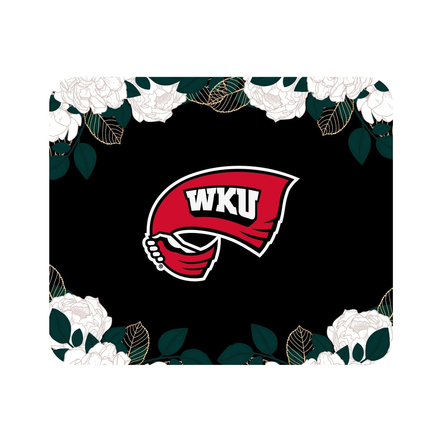 Western Kentucky University Mouse Pad - Non-Slip Fabric Gaming & Office Desk Mat with Floral White Design - Perfect for Work, Study & Computer Use