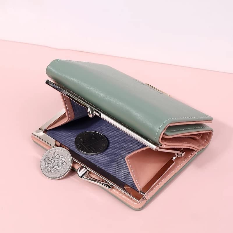 Compact Women's Wallet - Small Foldable Coin Purse & Card Holder for Ladies - Mini Clutch with Hasp (10.5 x 8.5cm) - Perfect for Everyday Use, Travel & Gift Giving (Color: A)