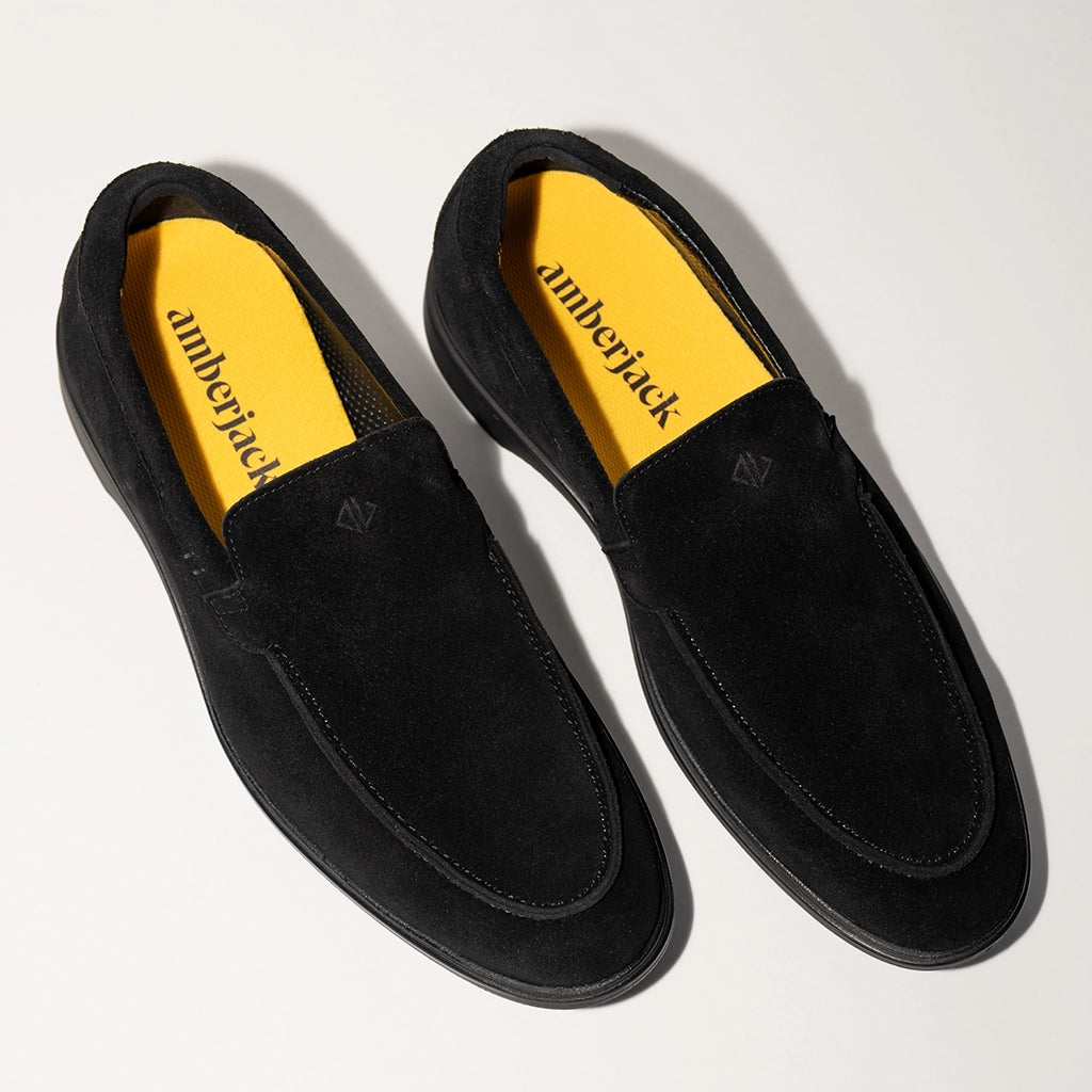 Premium Leather Loafers for Men - Comfortable Slip-On Dress Shoes (Midnight Black) - Perfect for Business, Casual & Office Wear