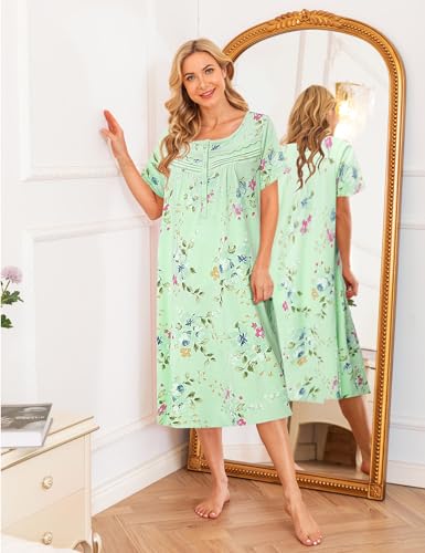 Short Sleeve-flowers on Green