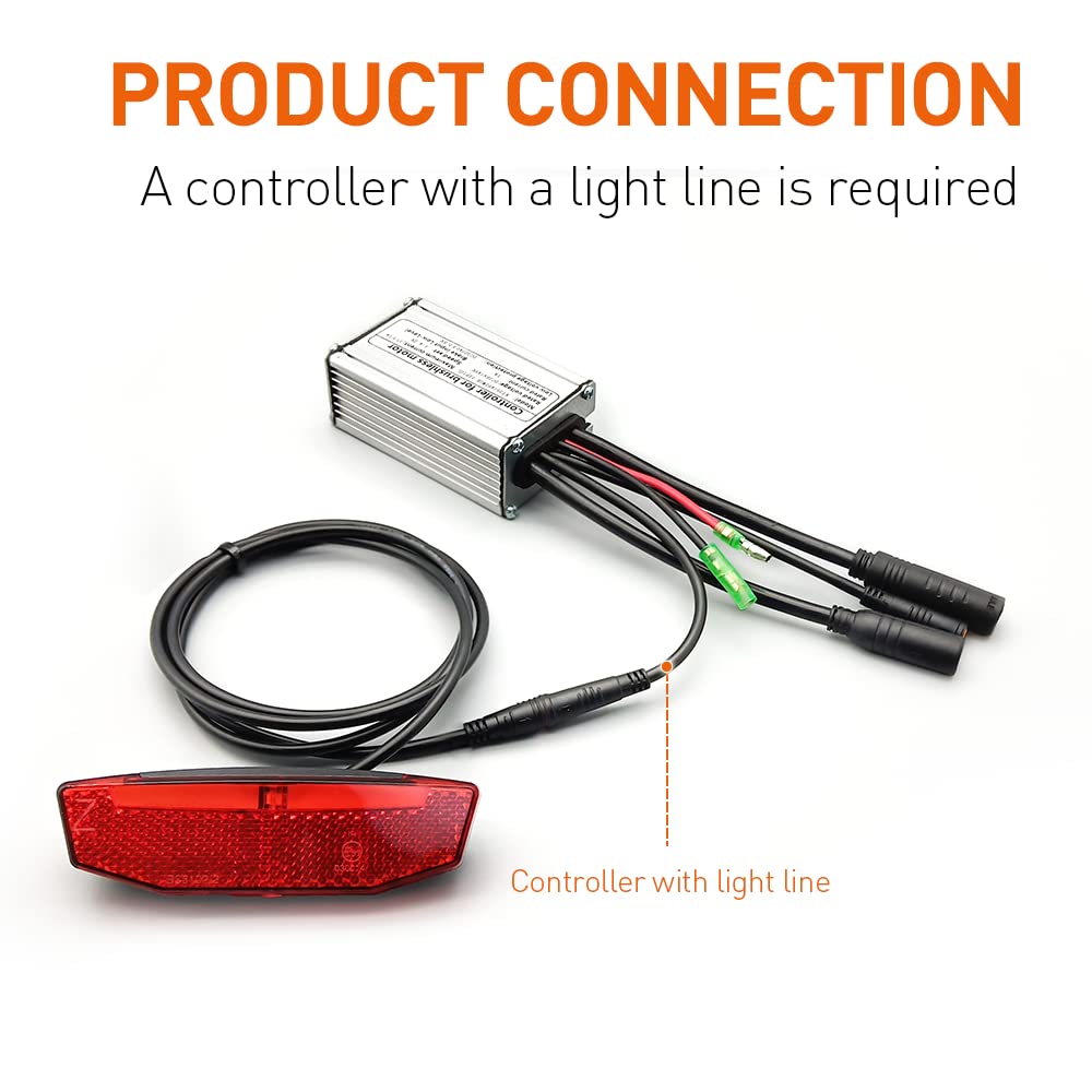 6V-60V Waterproof LED Ebike Tail Light for Night Riding Safety