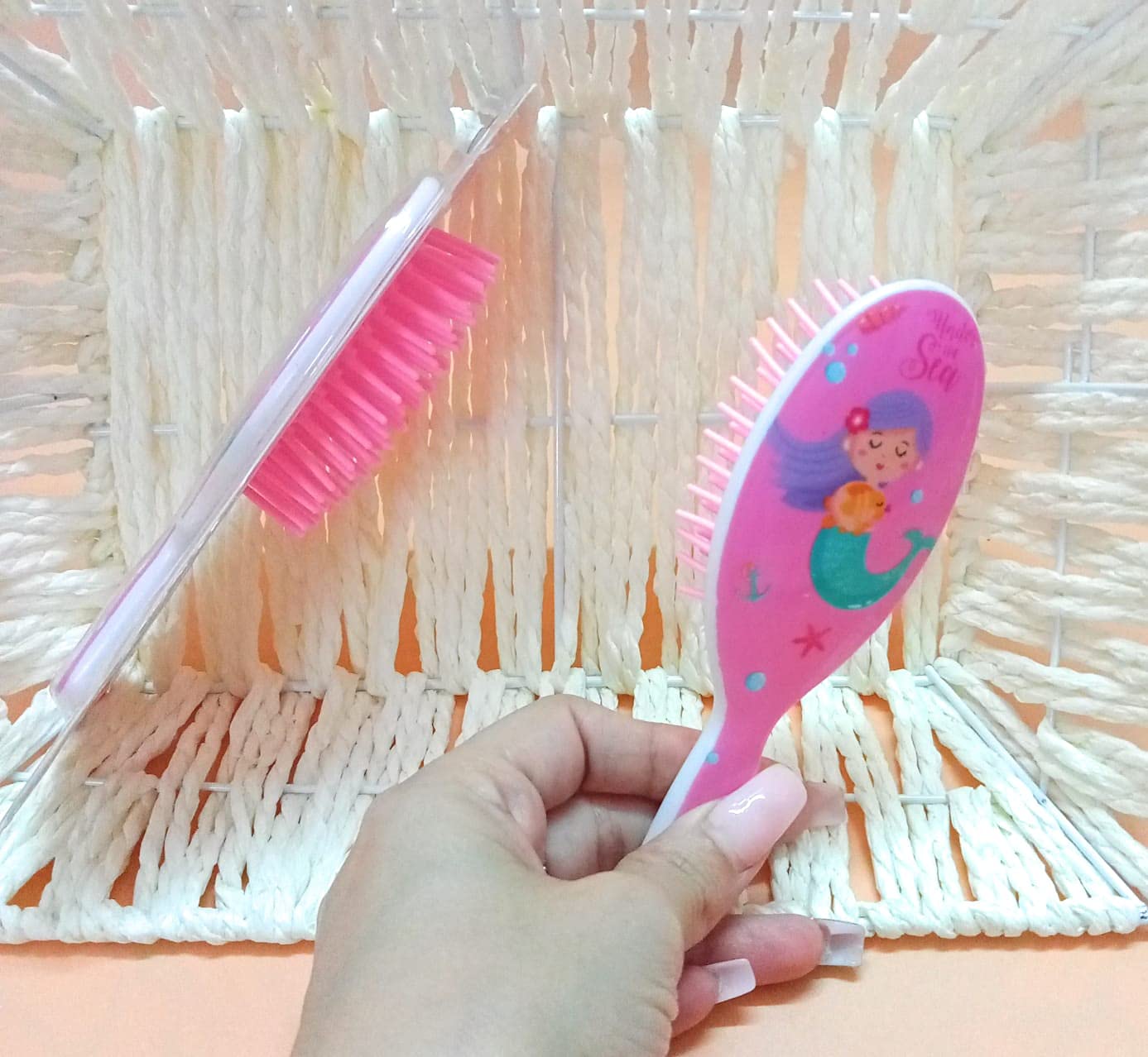 TERA 13 Hair Comb for Girls - Soft Bristle Mermaid Hair Brush for Kids with Massage Function, Gentle Detangling Brush for Girls (1 Piece) - Perfect Birthday Gift, Party Favor & Travel Hair Accessory