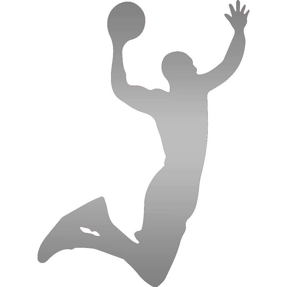 Premium Metallic Silver Basketball Dunk Vinyl Decal Stickers (Set of 2) - Waterproof, Durable for Laptop, Phone, Helmet, Car Window, Bumper, Mug, Cup, Door & Wall Decoration - Perfect for Sports Fans, Home Decor & Gift Giving