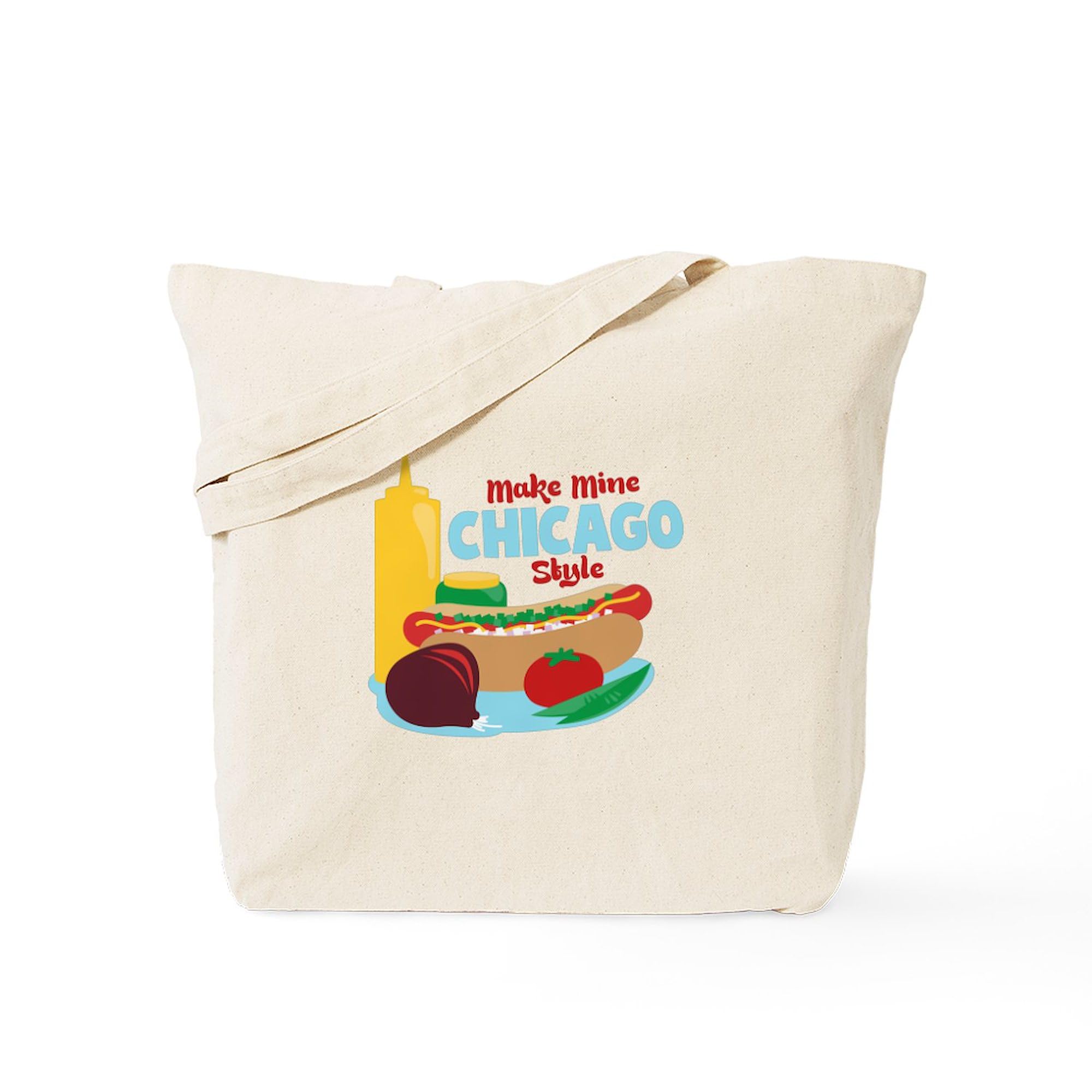 Chicago Style Tote Bag - Natural Canvas Reusable Shopping Bag for Groceries, Beach & Everyday Use | Eco-Friendly & Durable