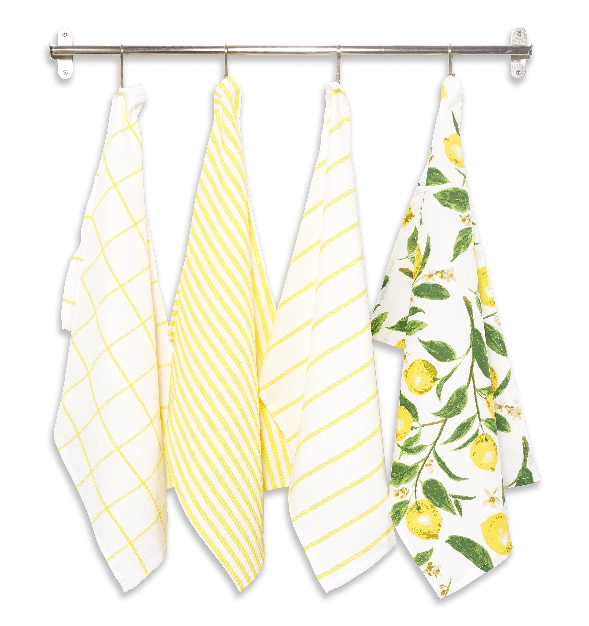 Premium Cotton Kitchen Dish Towels Set of 4 - 18