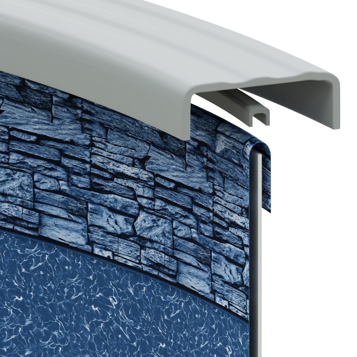Pureline 15' x 30' Oval Stacked Stone Overlap Above Ground Pool Liner - 48