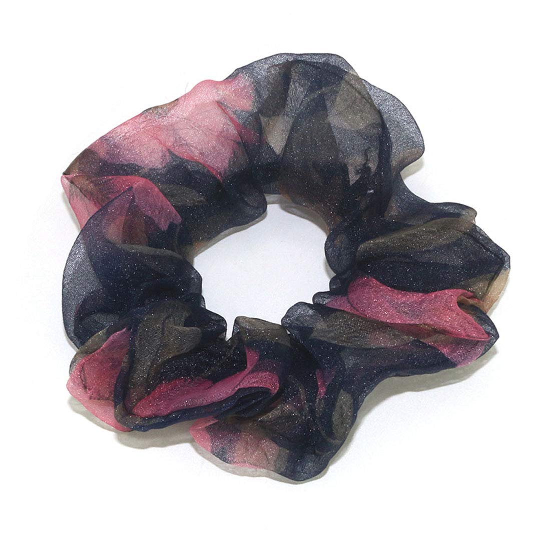4 Pack Women's Fashion Chiffon Tulle Elastic Hair Bands - Soft Ponytail Holders, Hair Rings & Scrunchies for Women & Girls (Perfect for Work, Gym, Party & Everyday Use)