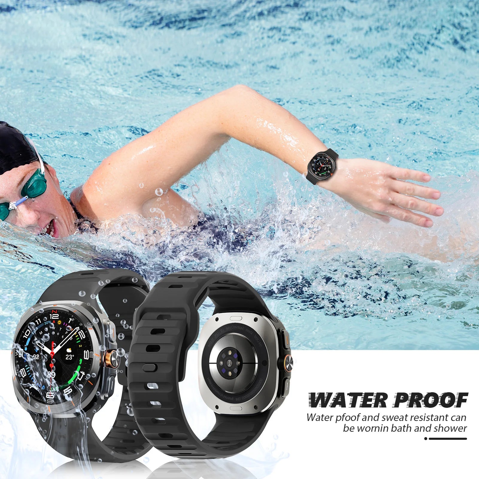 Durable Silicone Bands for Samsung Galaxy Watch Ultra - Comfortable & Stylish Replacement Straps for Workouts, Running & Outdoor Activities