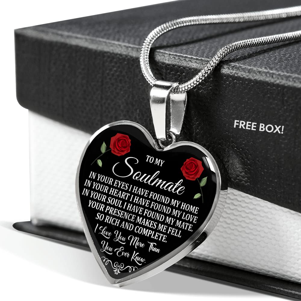 Romantic Heart Necklace for Wife from Husband - Stainless Steel Cubic Zirconia Jewelry with Gift Box & Message Card | Anniversary, Birthday, Valentine's Day Gift for Her | Perfect for Date Nights, Proposals & Special Occasions