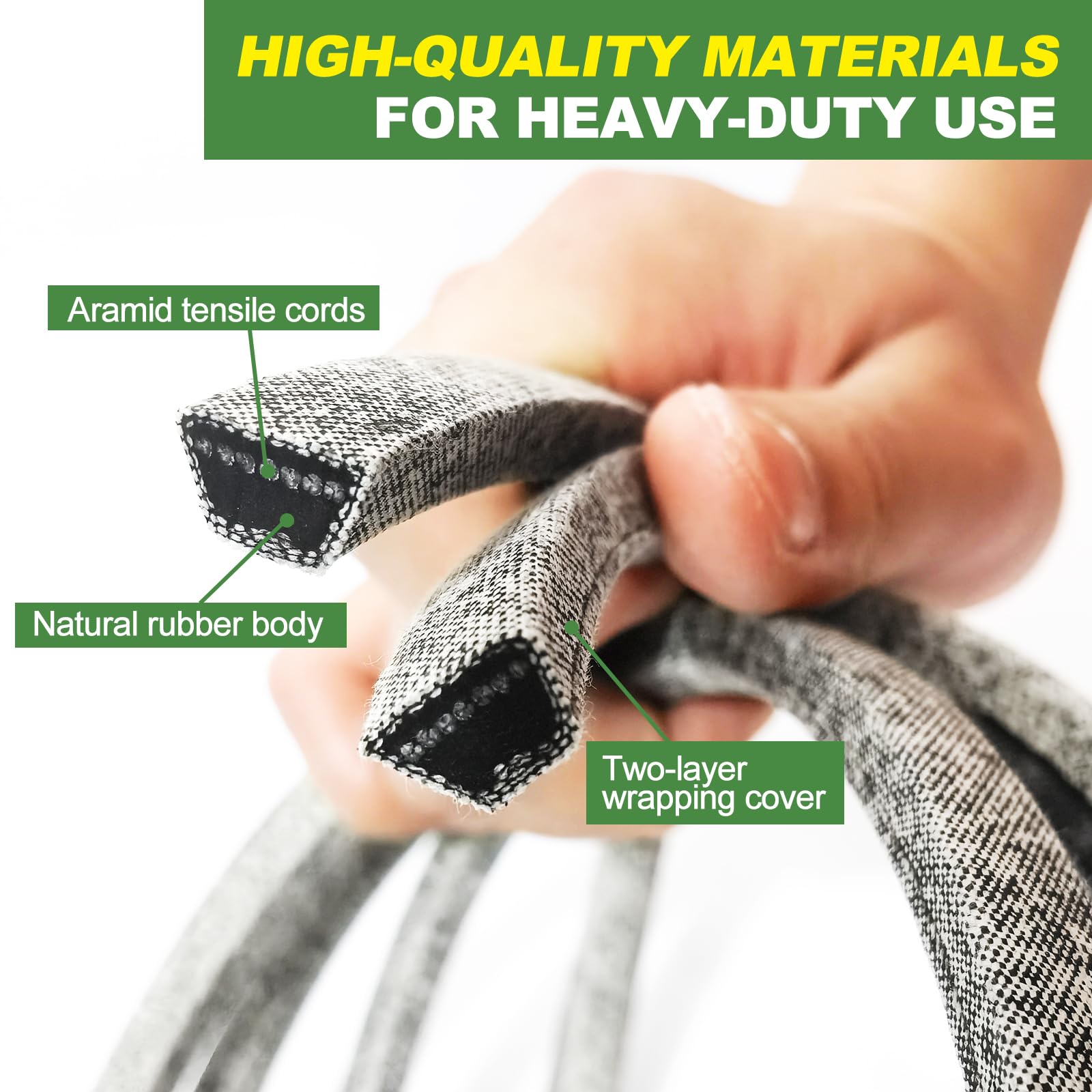 John Deere M126009 LT155 LT165 1/2 x 86 Inch Replacement Kevlar Drive Belt for Lawn Mower Tractor Transmission - Durable & High-Performance Belt for Smooth Operation in Residential & Commercial Landscaping