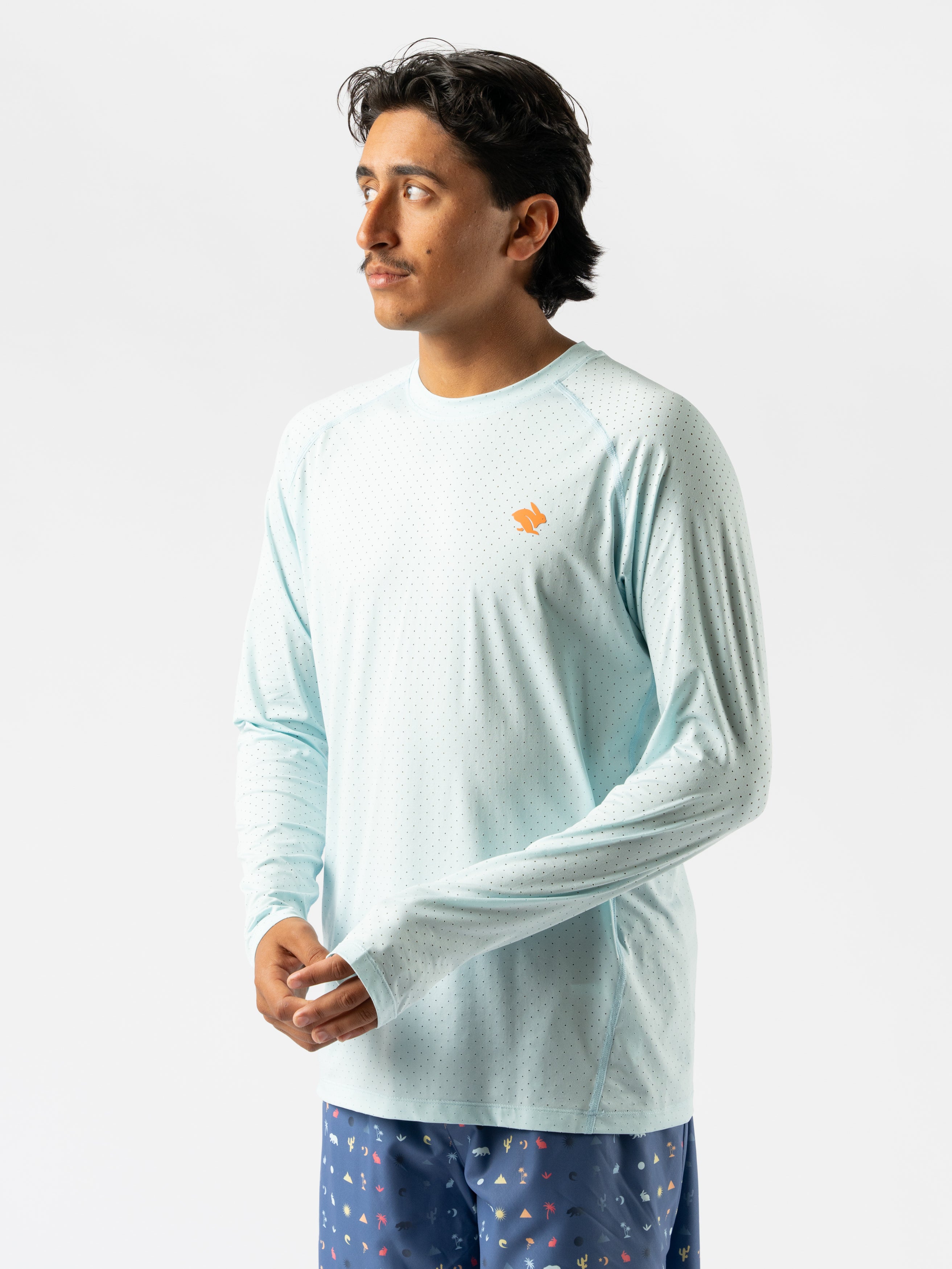 Men's Easy Tee Performance Ice Long Sleeve Shirt - Moisture Wicking & Breathable for Workouts, Running & Outdoor Activities