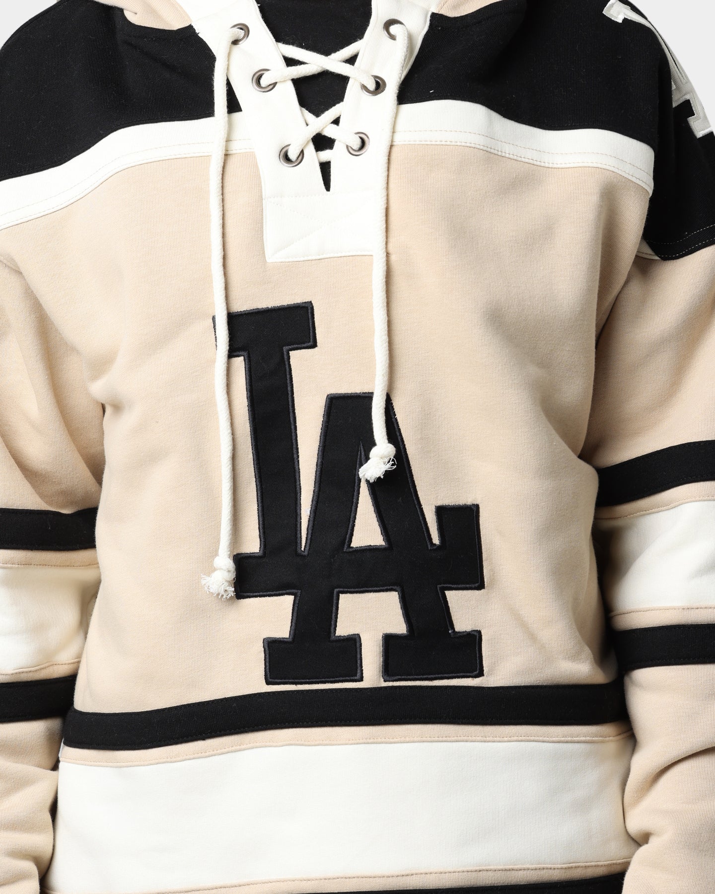 47 Brand Los Angeles Dodgers Superior Lacer Hoodie Khaki - Men's Baseball Fan Zip-Up Sweatshirt for Game Day & Casual Wear
