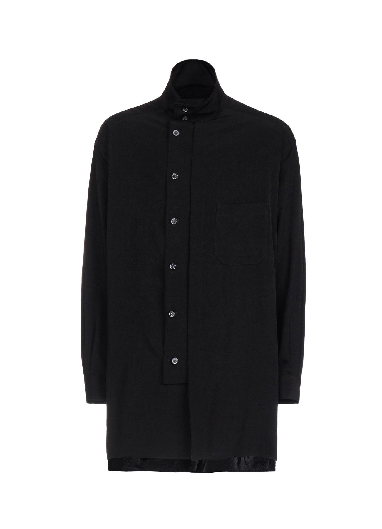 Elegant Crepe de Chine Stand Collar Shirt with Multi-Buttoned Sleeves | Women's Fashion Blouse for Work & Special Occasions