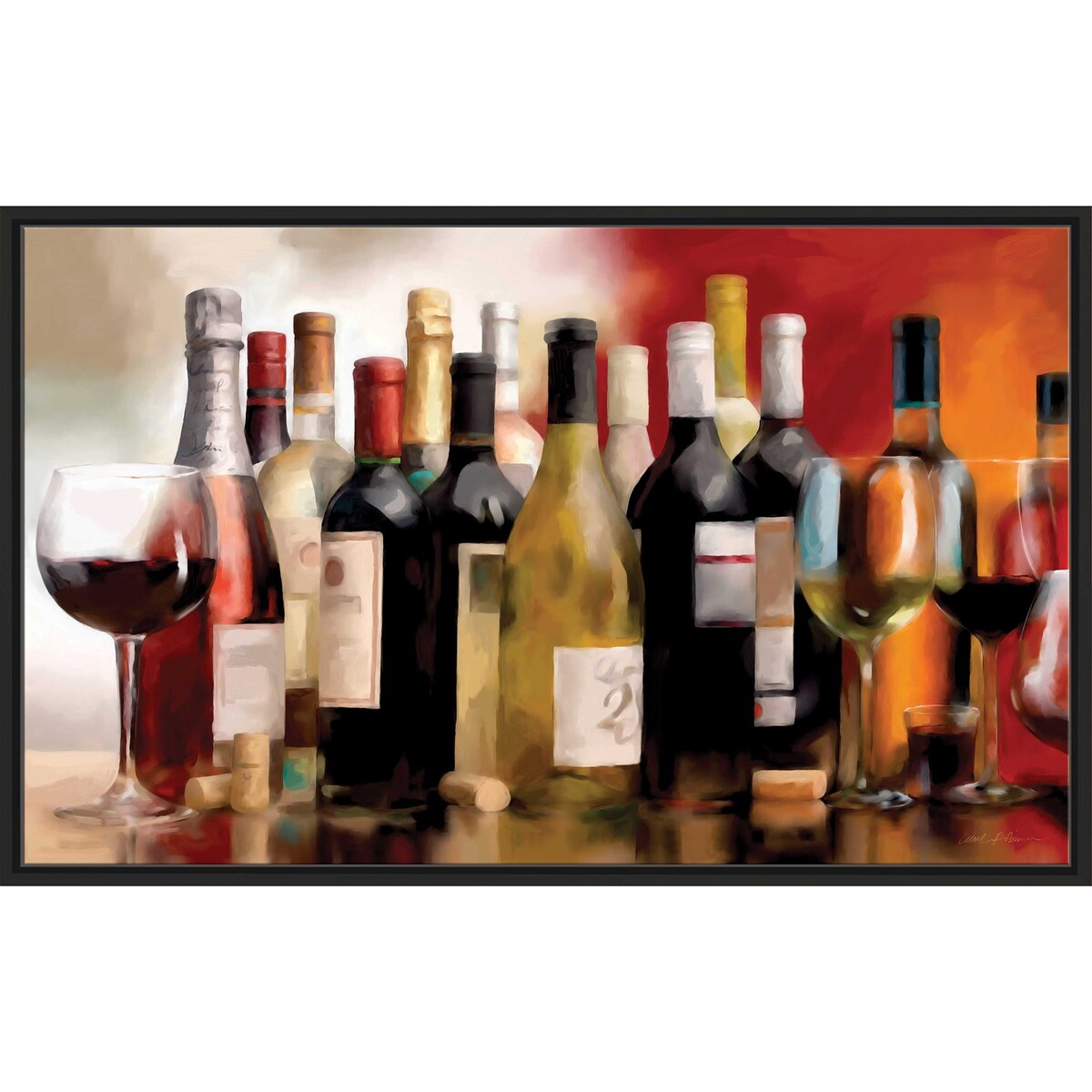 Wine Art Print by Carol Robinson - Floating Canvas Wall Decor for Home, Office & Kitchen | Perfect for Wine Lovers & Entertaining