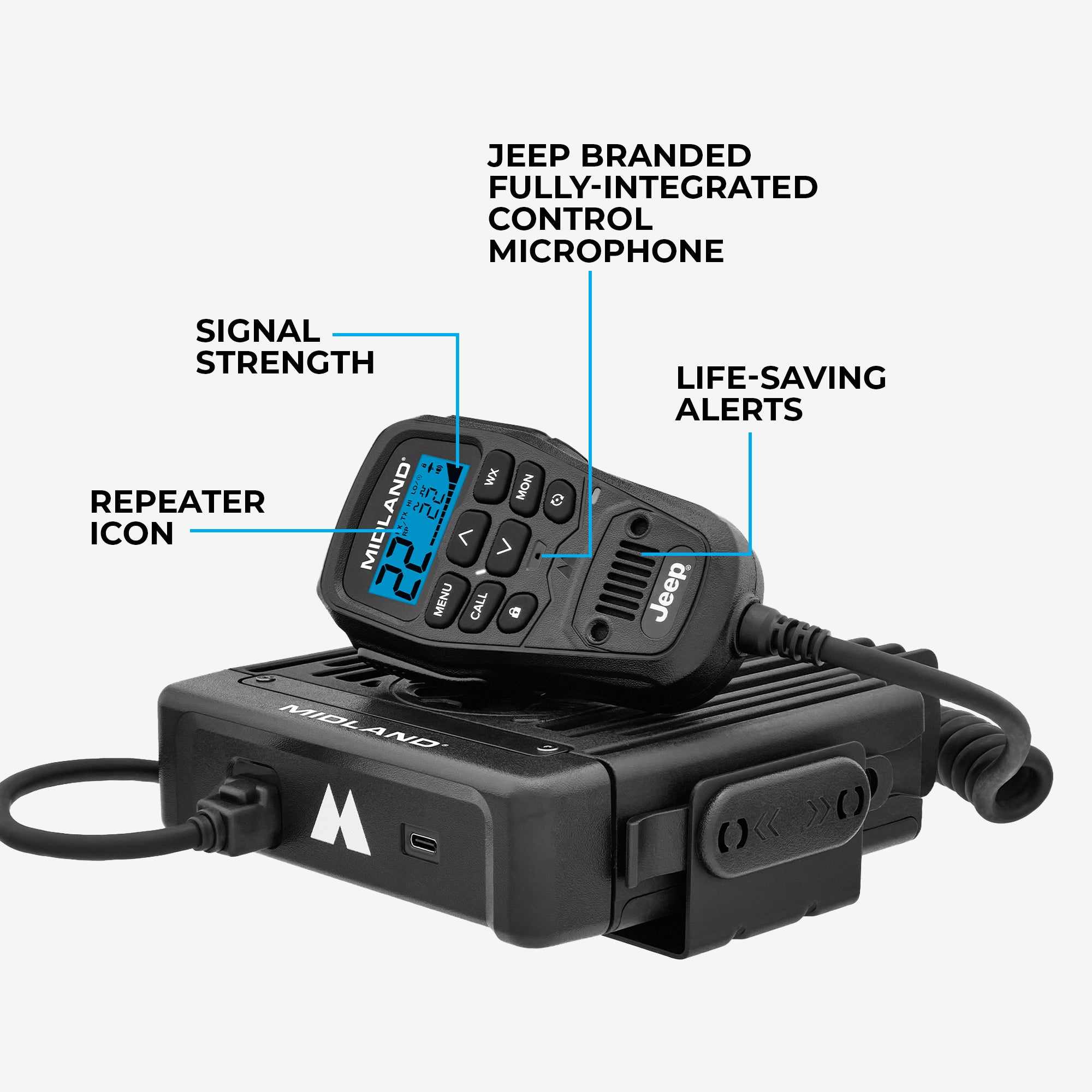 MXT575 MicroMobile Jeep GMRS 50 Watt Two-Way Radio - Long Range Communication for Off-Roading, Camping & Emergency Preparedness (MXT575J)