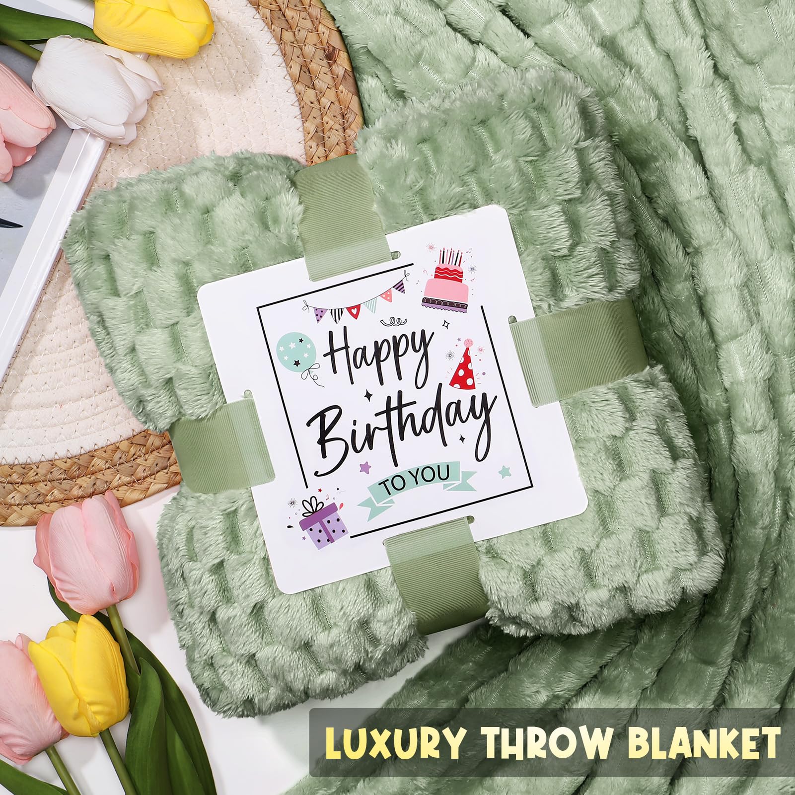 Unique Luxury Self Care Gift Box for Women - Vanilla Coconut Relaxing Spa Set with Blanket, Perfect Birthday Gifts for Mom, Best Friend, Sister, Wife, Girlfriend, or Coworker - Ideal for Home Spa Nights, Relaxation, and Stress Relief