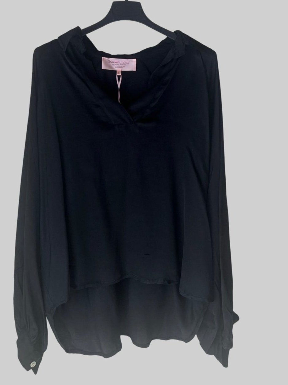 Ibiza Solid Black Blouse for Women - Elegant Casual & Office Wear - Perfect for Parties, Work, and Everyday Outfits