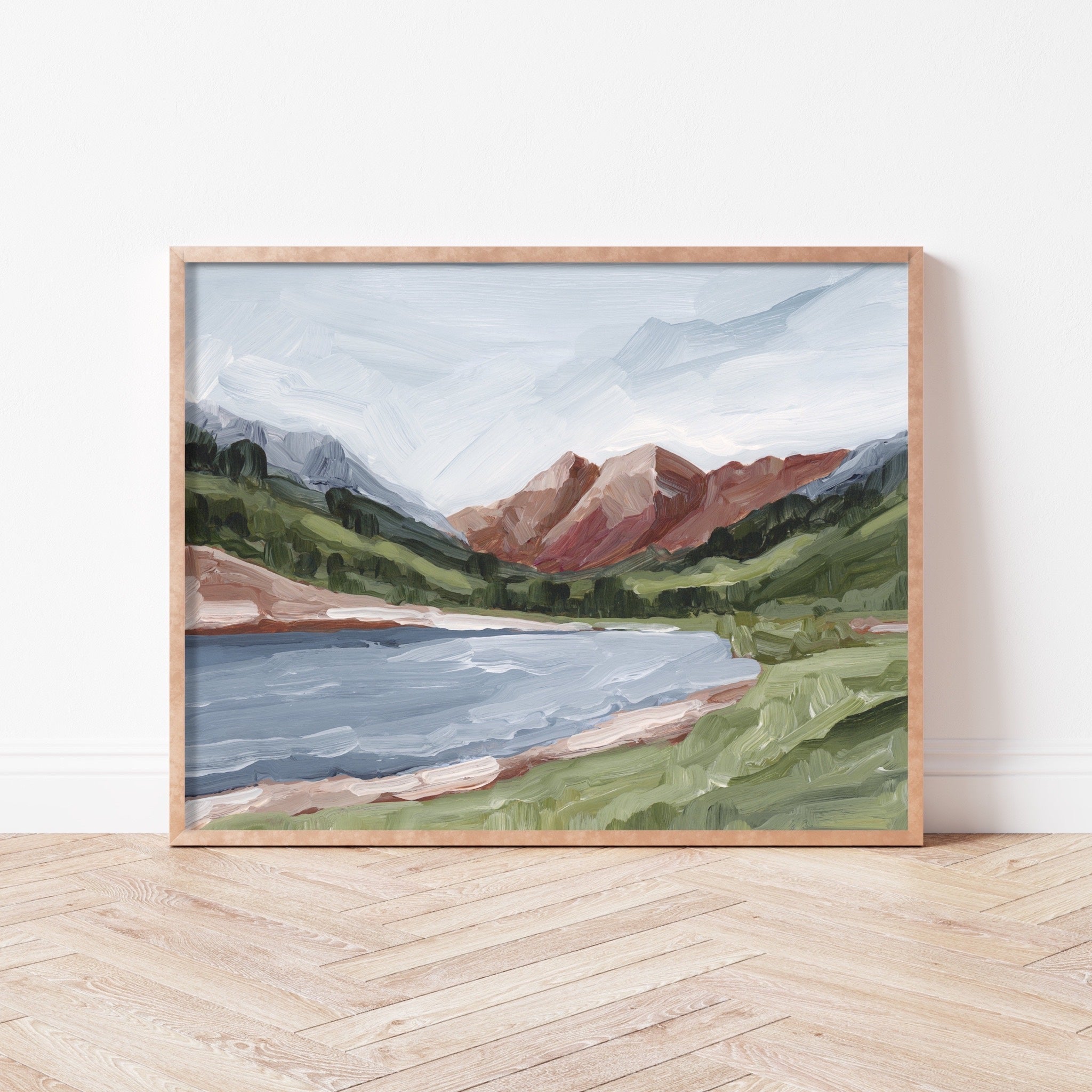 Stunning Maroon and Blue Art Print - Modern Wall Decor for Living Room, Bedroom & Office | Perfect Gift for Home & Office