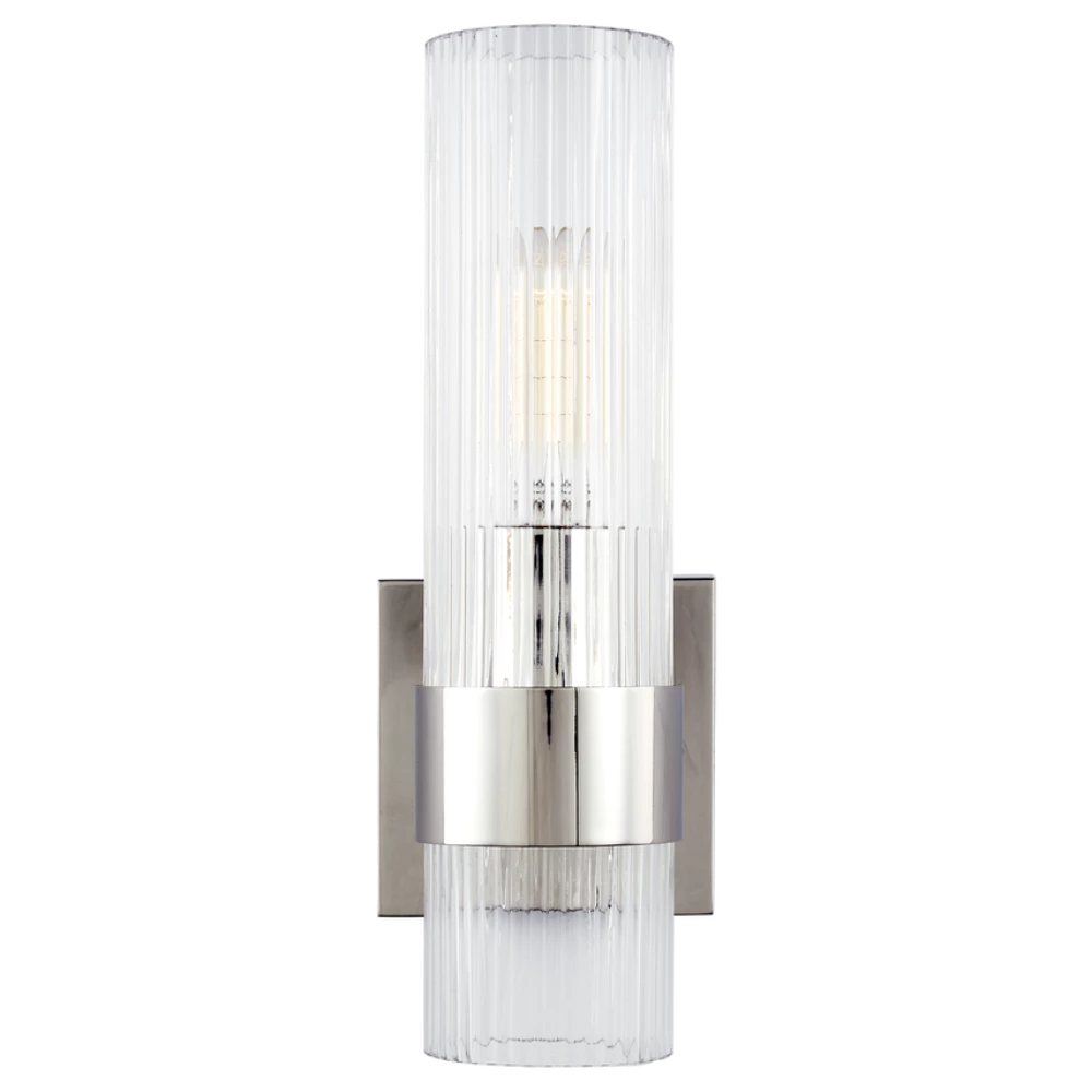 Eleanor Fluted Wall Sconce - Modern Brass Finish Lighting Fixture for Bedroom, Living Room & Hallway Decor
