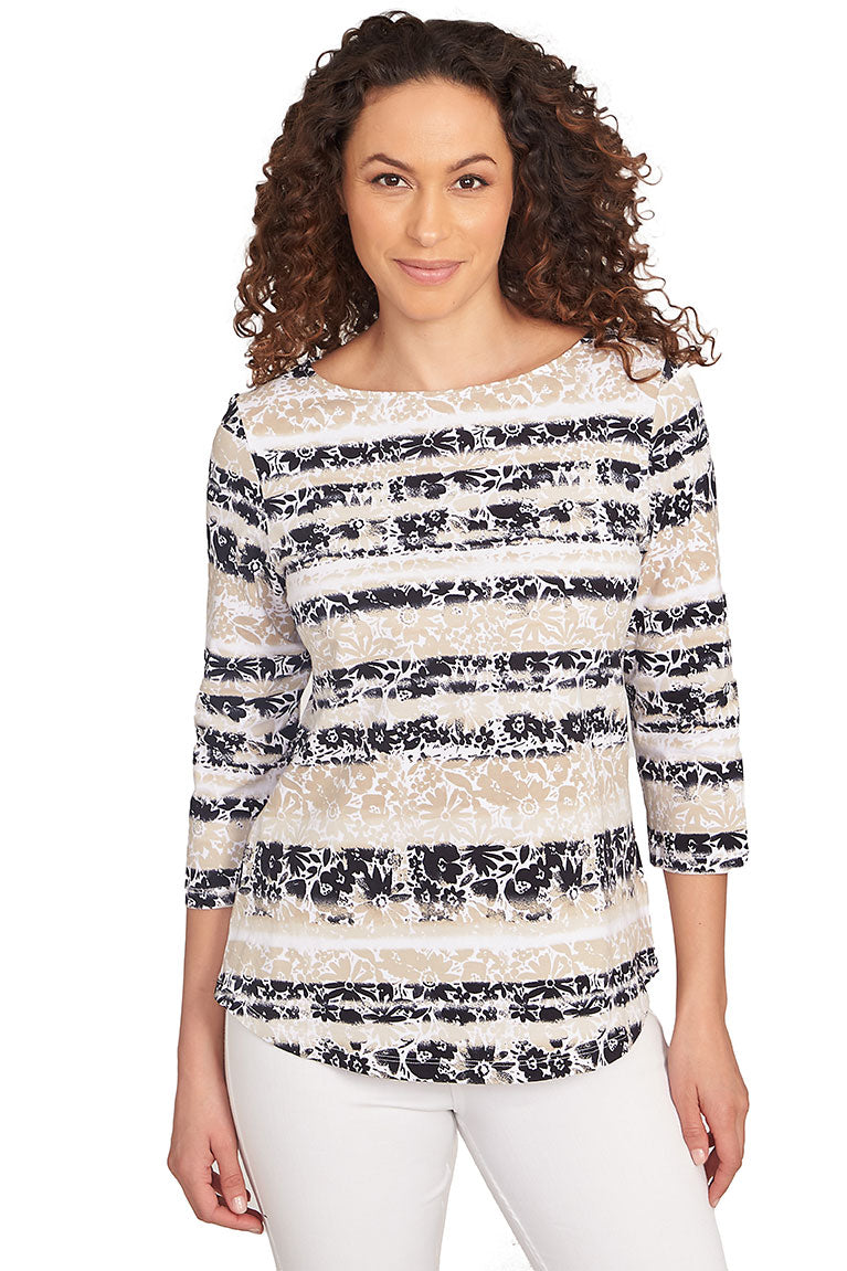 Prints Charming Women's Chino Watercolor Floral Blouse - Elegant Casual Top for Spring & Summer Outfits, Office Wear and Date Nights