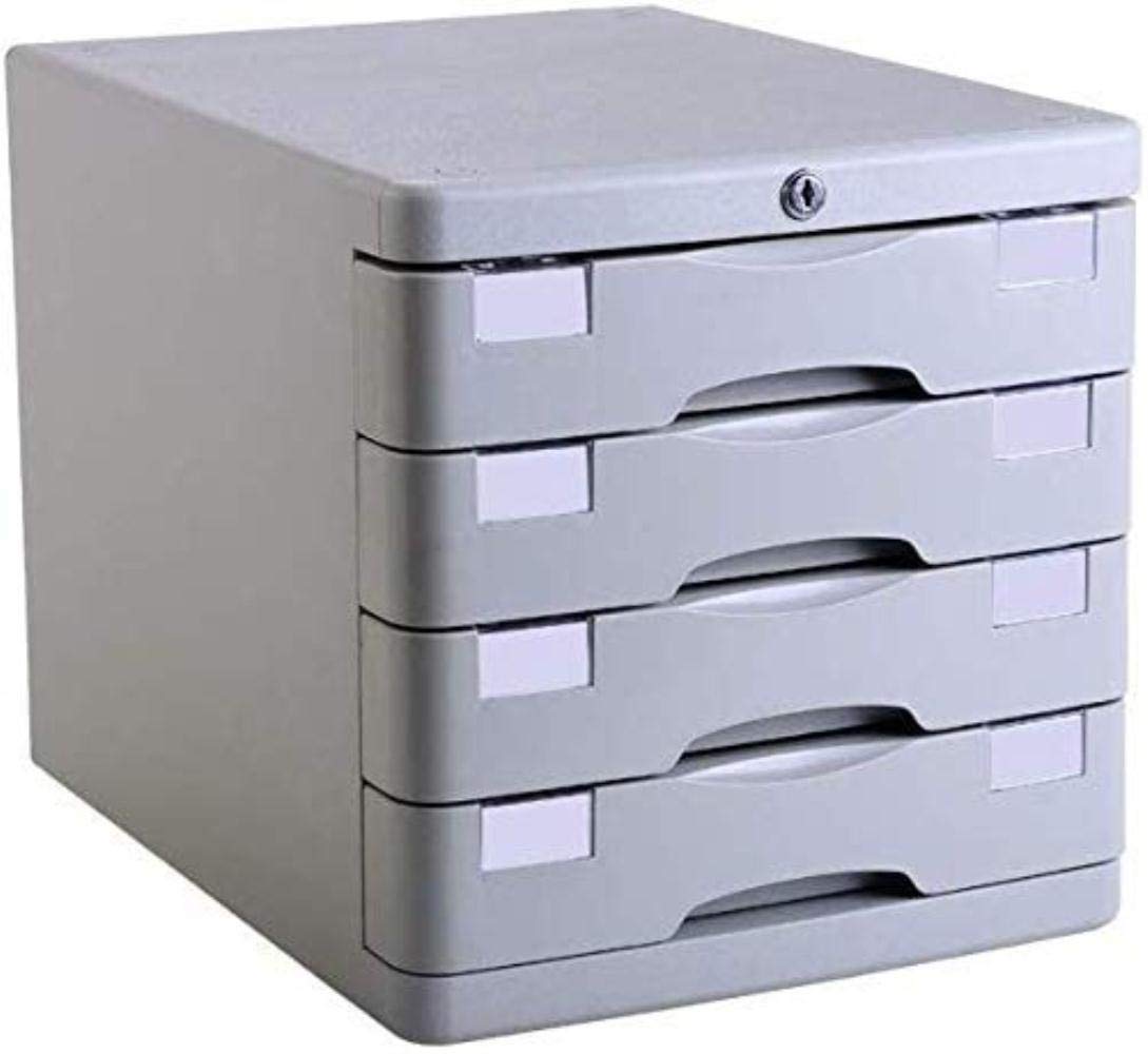 4-Drawer Plastic File Cabinet - Office Paper Organizer & Storage Rack, Light Grey - Perfect for Home Office, Classroom & Document Management