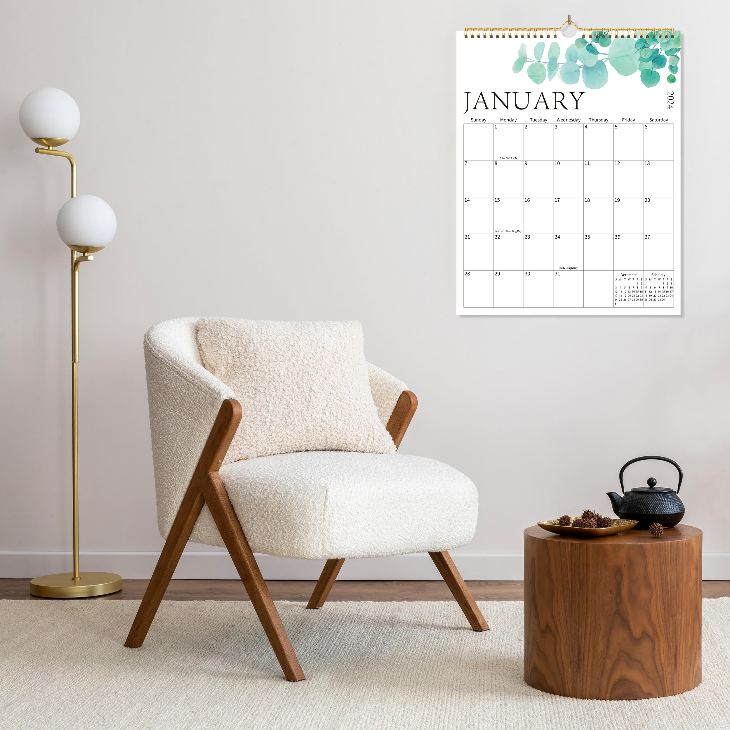 2024-2025 18-Month Wall Calendar with Aesthetic Greenery Design | Large Monthly Planner with Thick Paper | Perfect for Home, Office & School Organization | Jan 2024 - June 2025 | Ideal for Planning, Scheduling & Decorating Walls