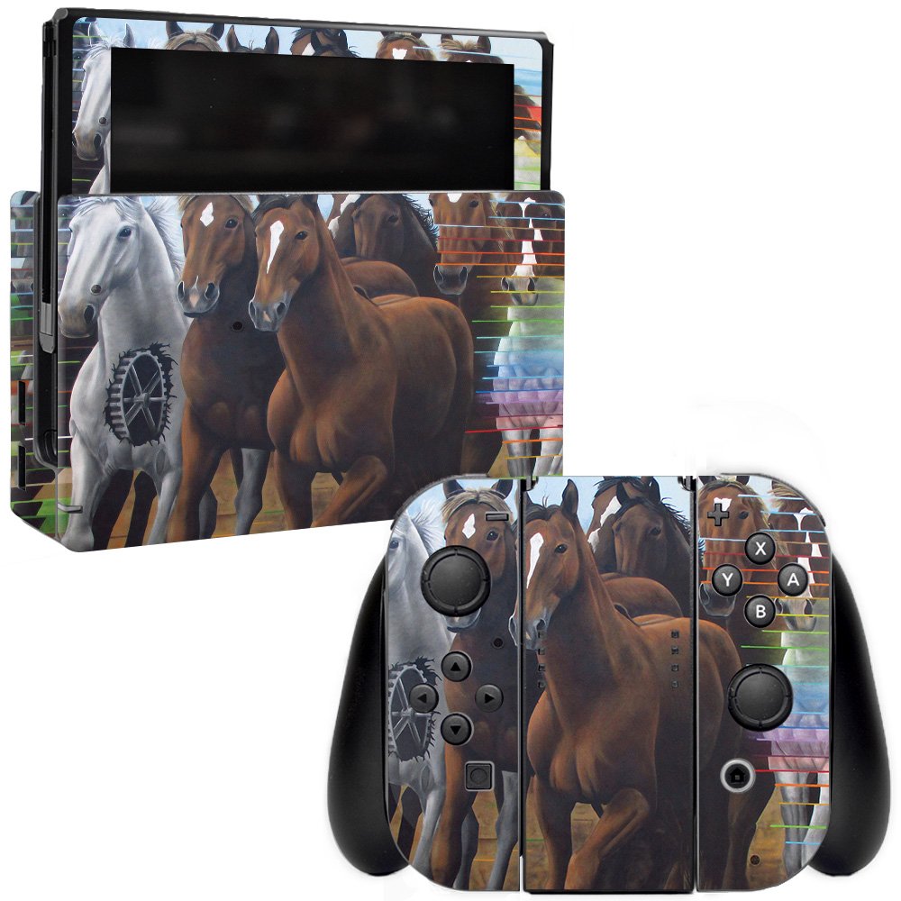 MightySkins Vinyl Decal Wrap Cover Compatible with Nintendo Switch - Horse Stampede Design | Protective & Durable Skin | Easy to Apply & Remove | Made in USA | Perfect for Gaming, Travel, and Personalizing Your Console