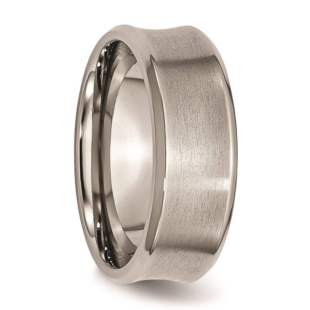 8mm Titanium Brushed & Polished Beveled Edge Concave Wedding Band Ring for Women - Elegant Bridal Engagement Jewelry, Perfect Gift for Her - Ideal for Proposals, Anniversaries & Special Occasions
