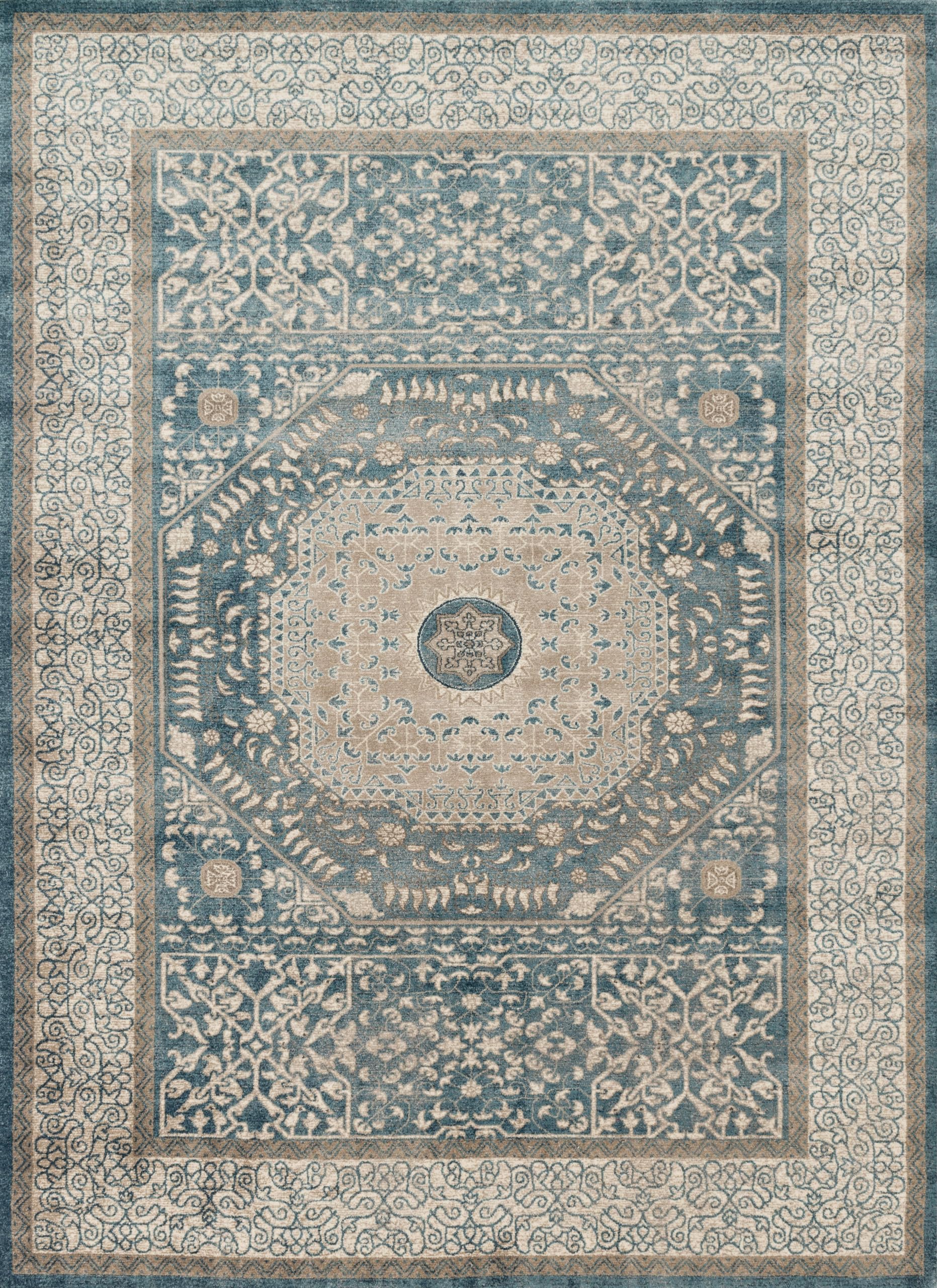 Loloi Century Collection CENTCQ-01BBSA6792 Blue/Sand Area Rug 6'7