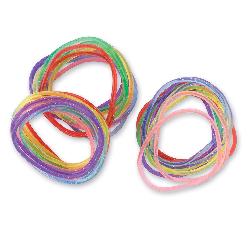 SmileMakers Scented Glitter Jelly Bracelets - Pack of 144 Colorful Fragrant Wristbands for Kids, Teens & Party Favors | Perfect for Birthday Gifts, Classroom Rewards & Carnival Prizes