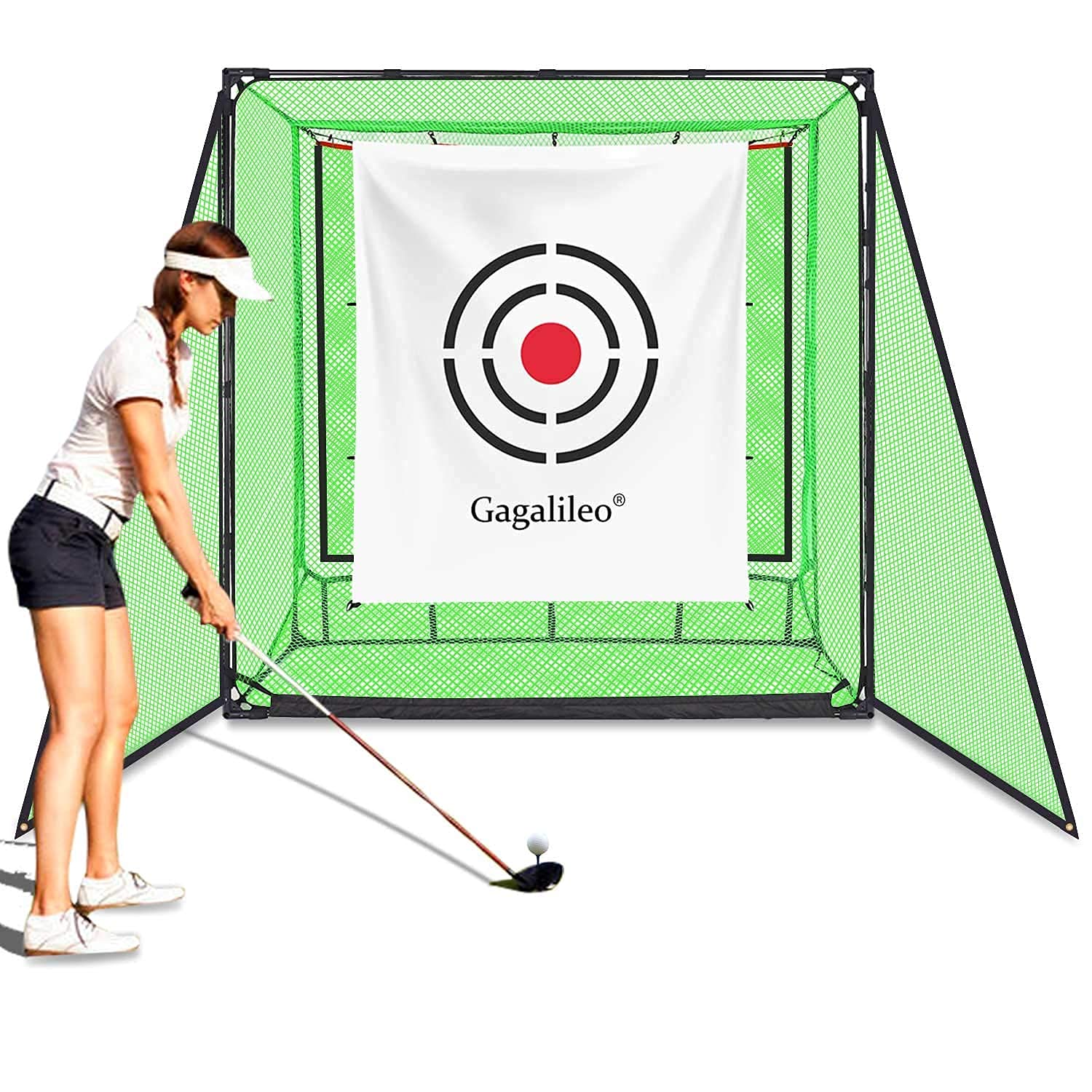 Premium Heavy Duty Golf Cage Net for Backyard Driving - High Impact Golf Hitting Cage with Target (Multiple Sizes Available) | Perfect for Home Practice, Driving Range Training & Outdoor Sports