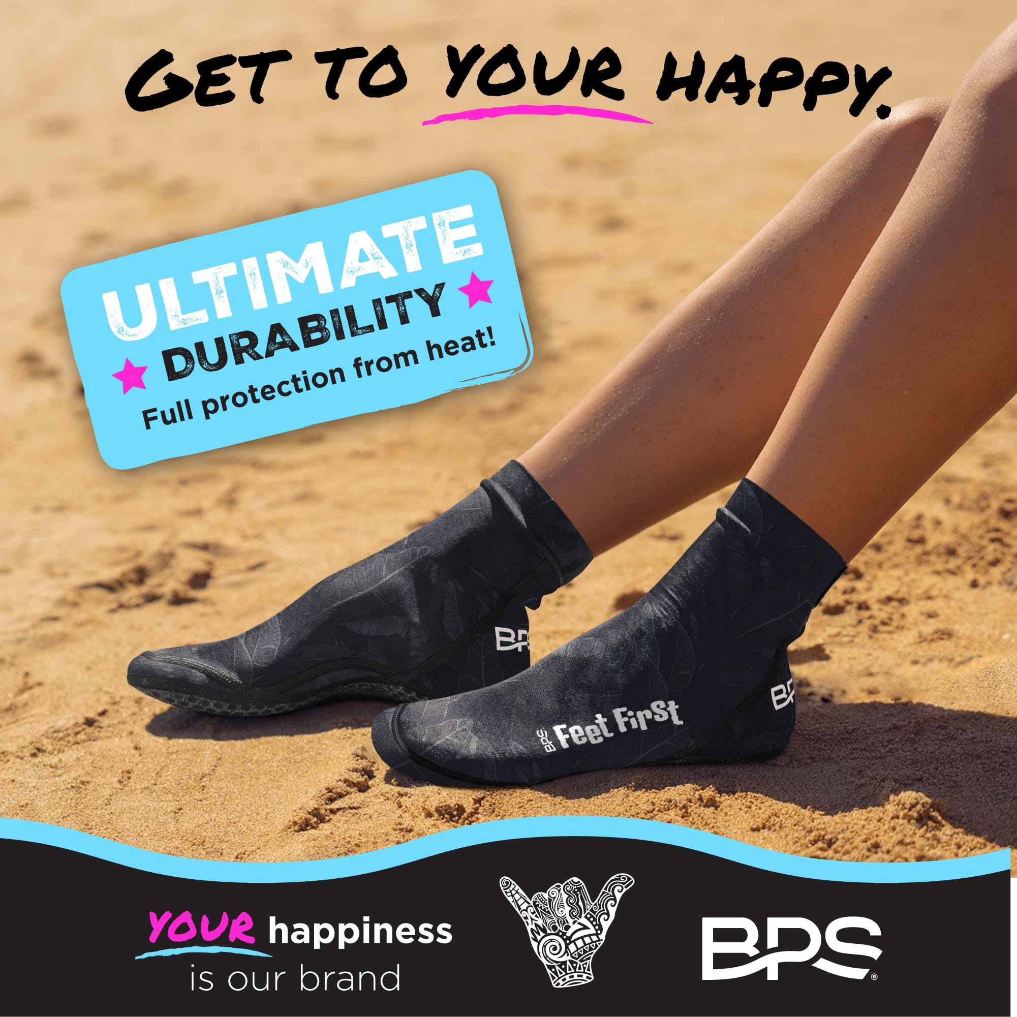 BPS New Zealand 'Feet First' Beach Volleyball Soccer Sand Socks - Water Sports Footwear with Flexible Kevlar Soles for Men & Women - Perfect for Beach, Volleyball, Surfing and Outdoor Activities