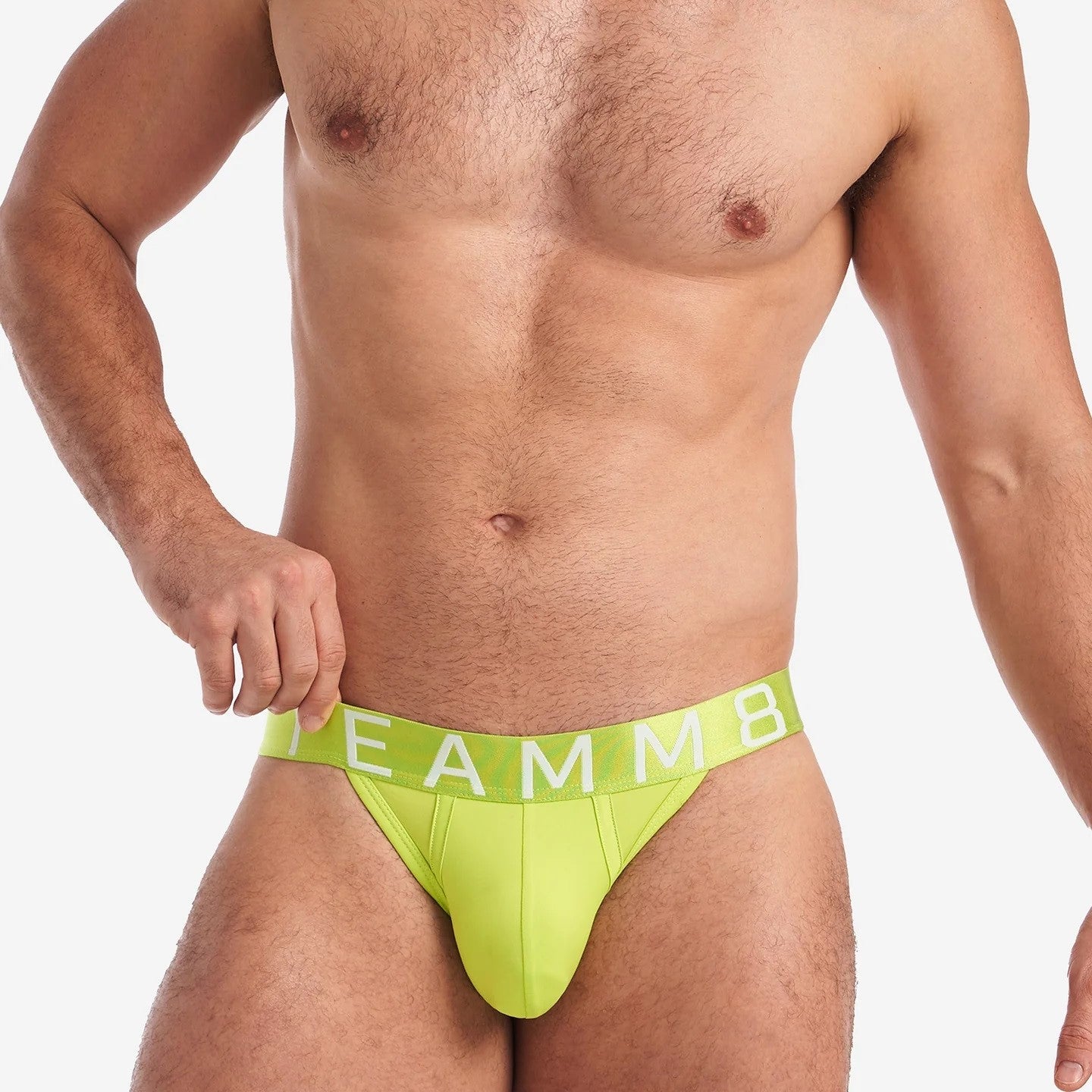 Teamm8 Spartacus Men's Performance Briefs - Lime Punch Color - Moisture Wicking & Breathable Underwear for Gym, Running & Everyday Comfort