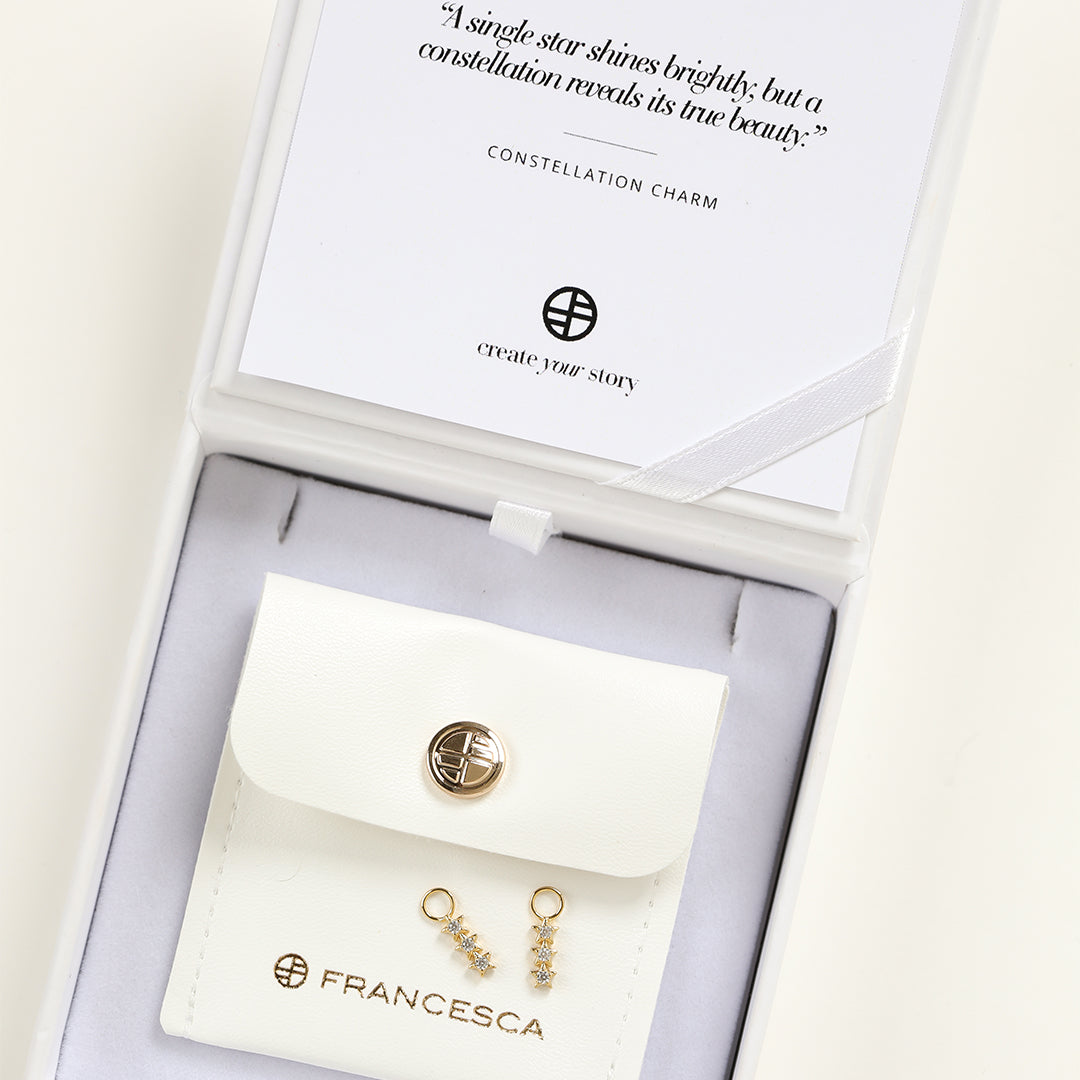 Constellation Hoop Earrings Set of 2 - Zodiac Star Charm Dangle Earrings for Women - Perfect for Date Night & Stargazing