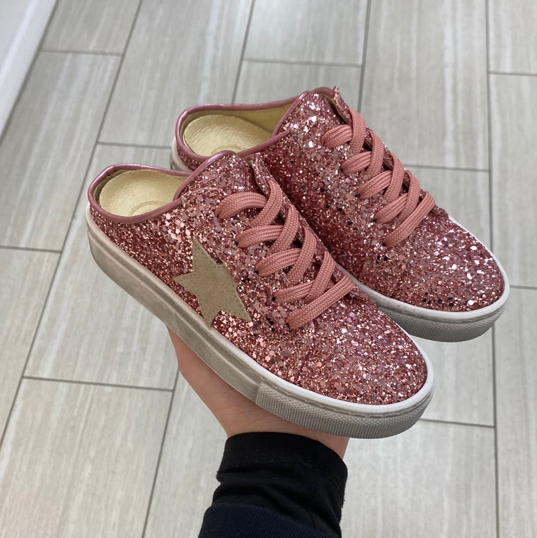 Blublonc Glitter Sneaker Mule - Women's Fashion Slip-On Shoes with Sparkle | Perfect for Casual Wear, Parties & Everyday Outfits
