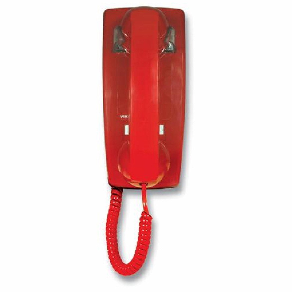 Viking Electronics Retro Red Wall Mounted Rotary Phone with Ringer - Vintage Home Decor & Office Telephone for Classic Style Interiors