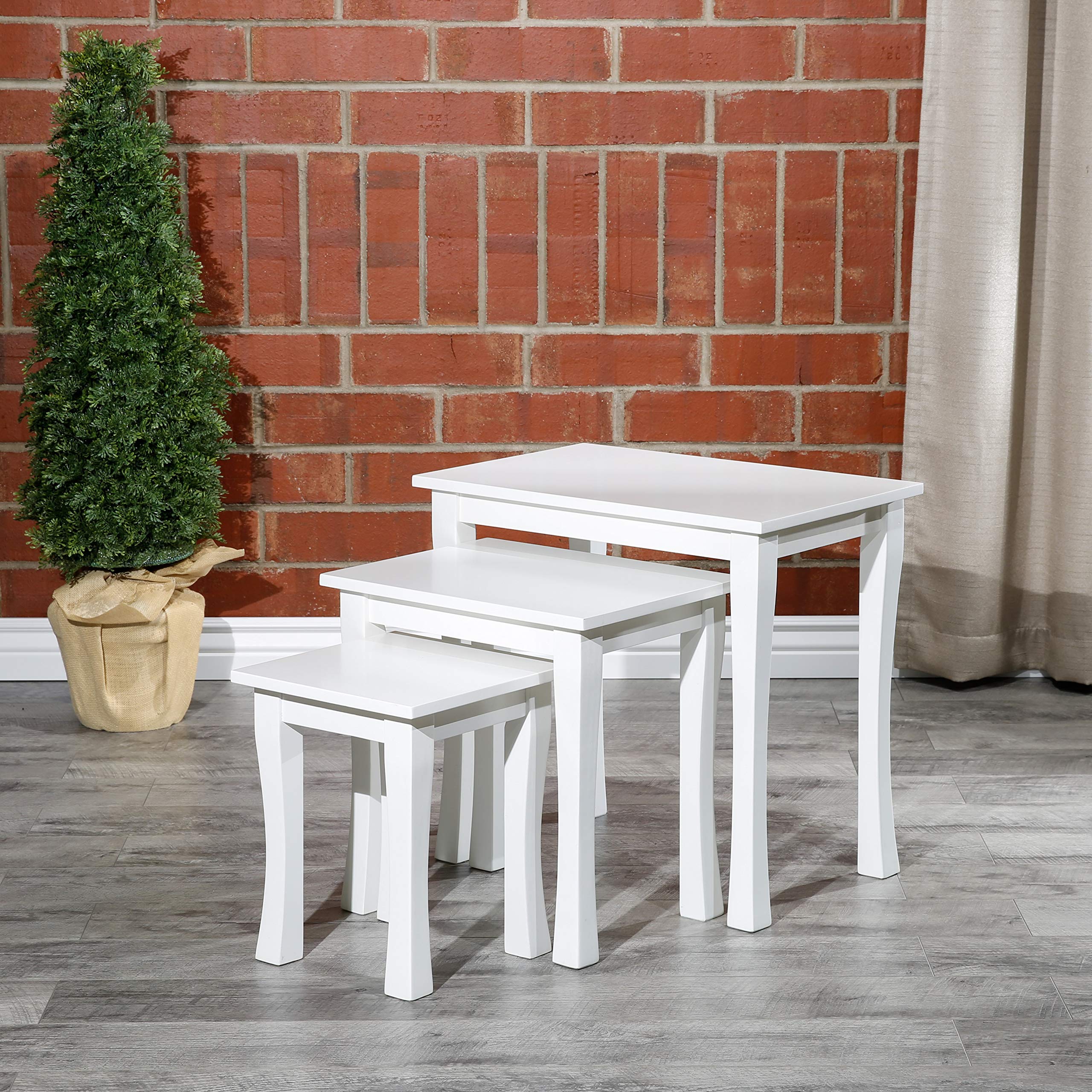 DTY Boulder 3-Piece Nesting Coffee Tables Set - Modern Wooden Side End Tables for Living Room, Bedroom & Office - Space Saving Furniture for Small Apartments