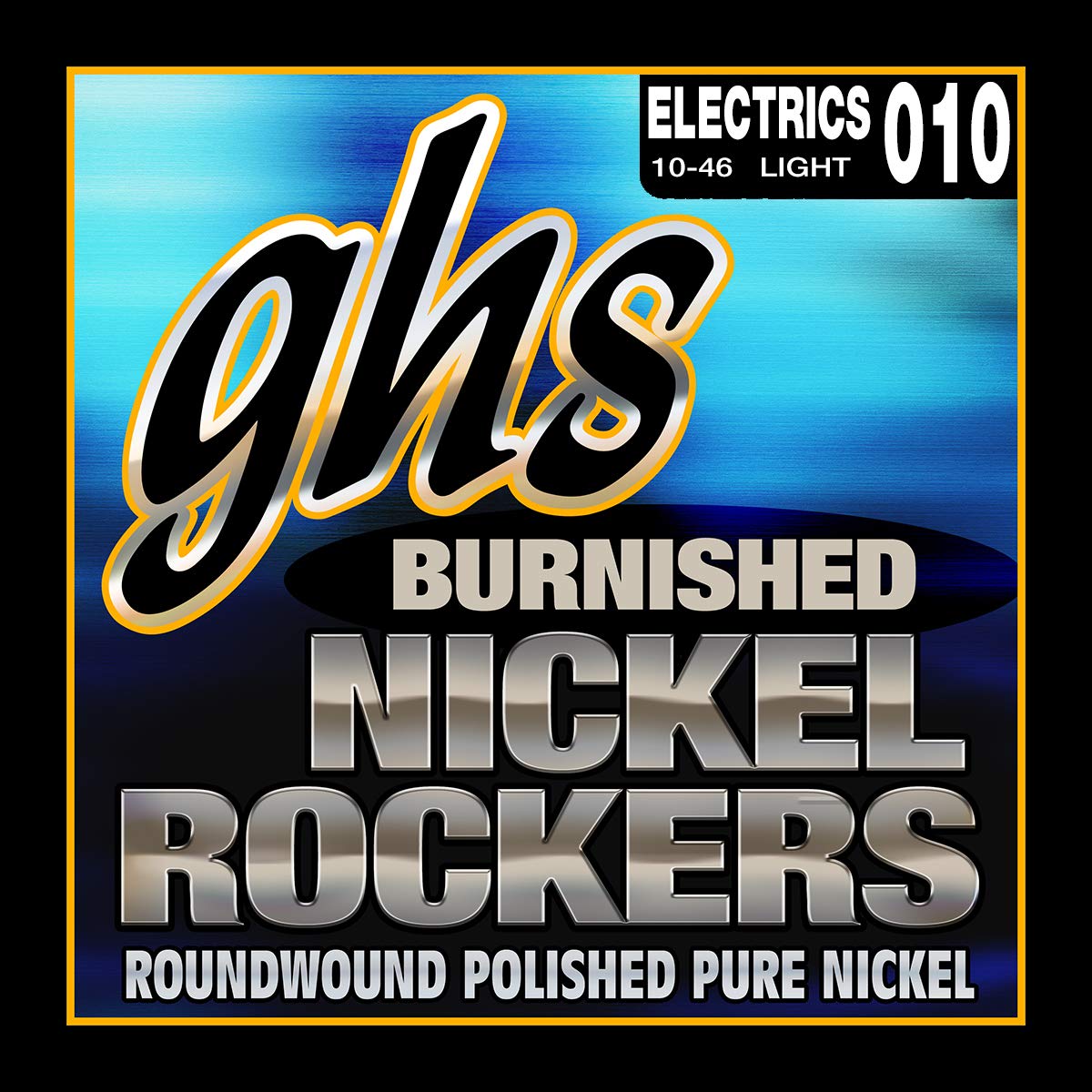 GHS Strings BNR-L Burnished Nickel Rockers Electric Guitar Strings, 10-46 Light Gauge, Pure Nickel Wound for Warm Tone – Perfect for Rock, Blues, and Studio Recording