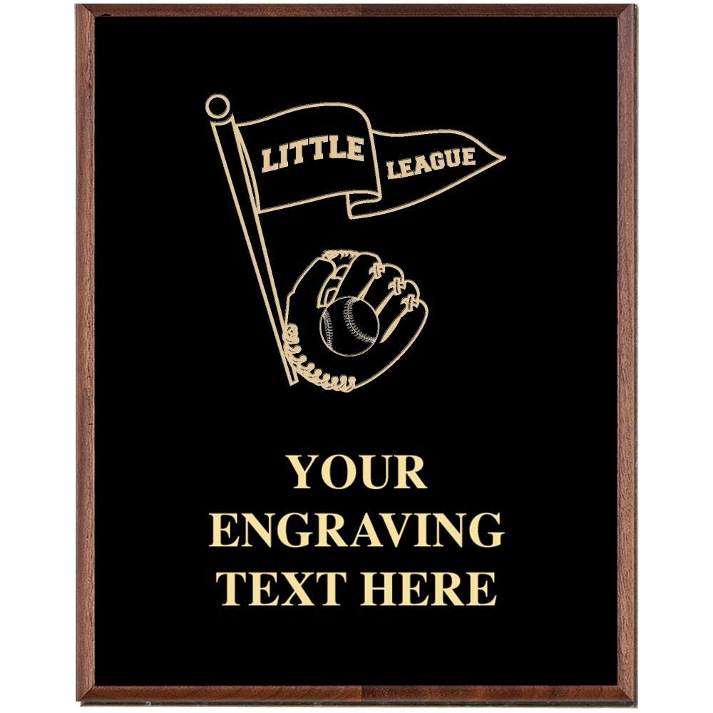 Custom Engraved Youth Baseball Trophy Plaque - Kids Little League Award for Team Gifts & Recognition