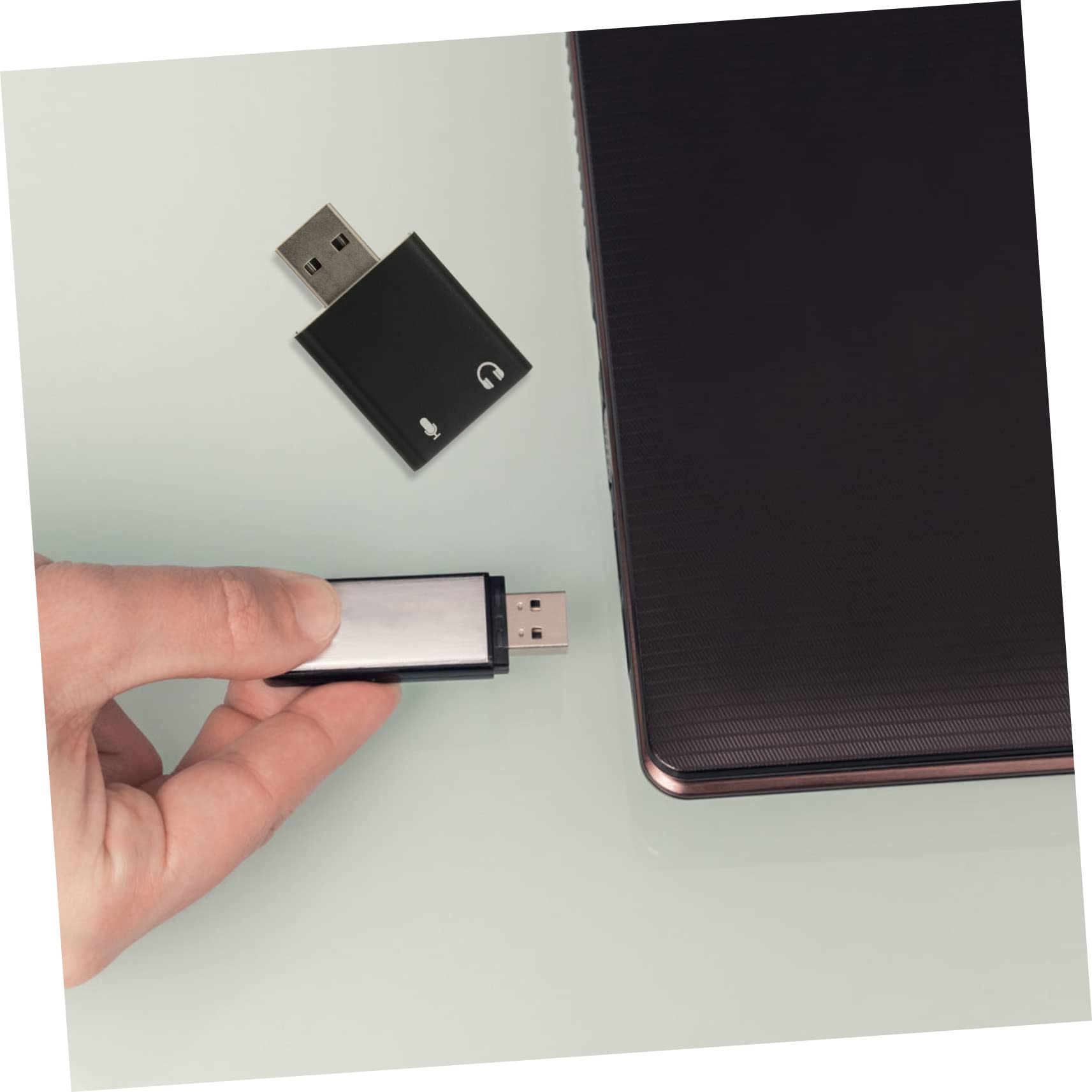 FELTECHELECTR USB External Sound Card for PC & Laptop - Aluminum Alloy USB Audio Adapter with Microphone Input, Stereo Sound Converter for Windows (Perfect for Gaming, Streaming & Online Meetings)