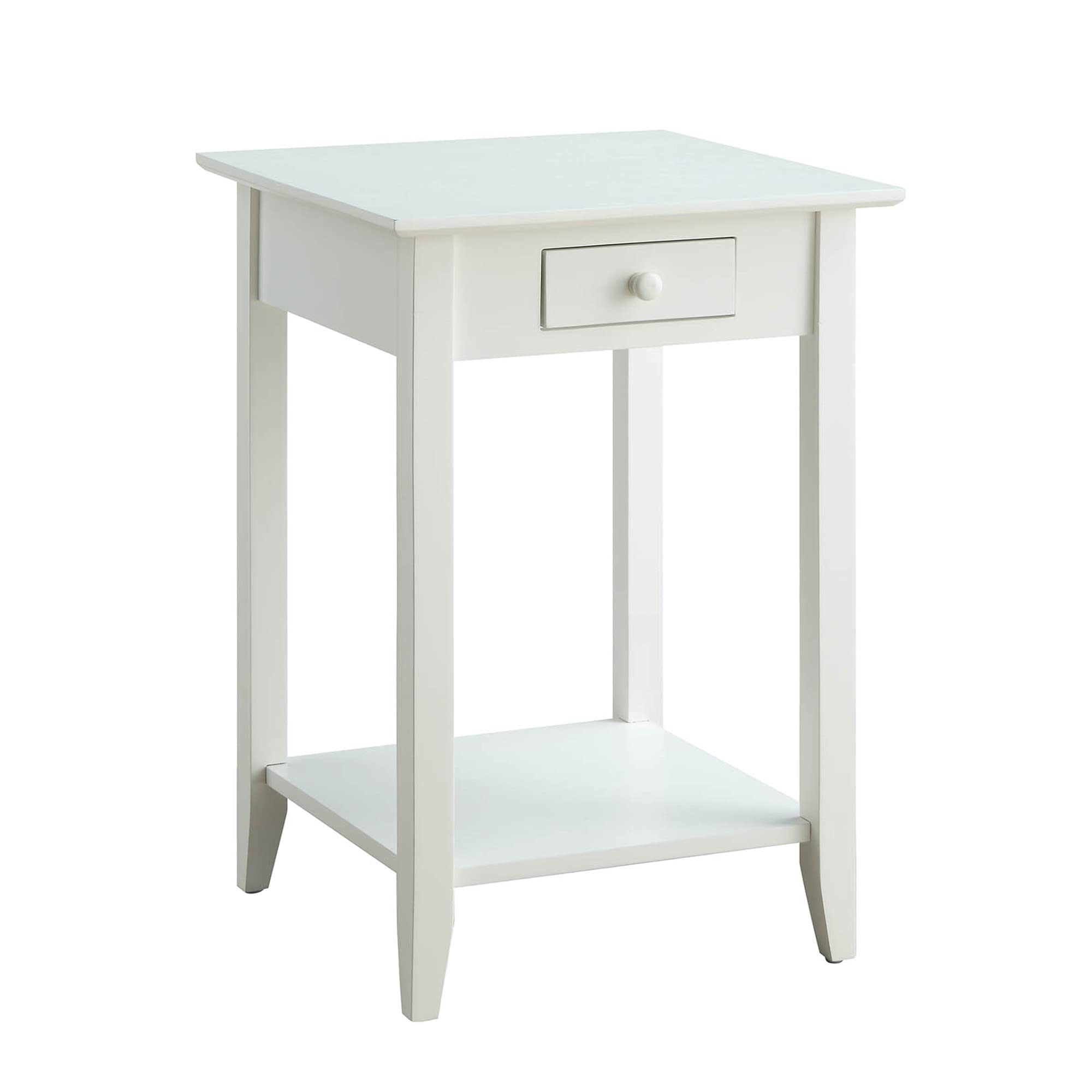 Ergode American Heritage 1 Drawer End Table with Shelf - Solid Wood Nightstand for Bedroom, Living Room - Perfect for Storage, Reading Lamp & Decor
