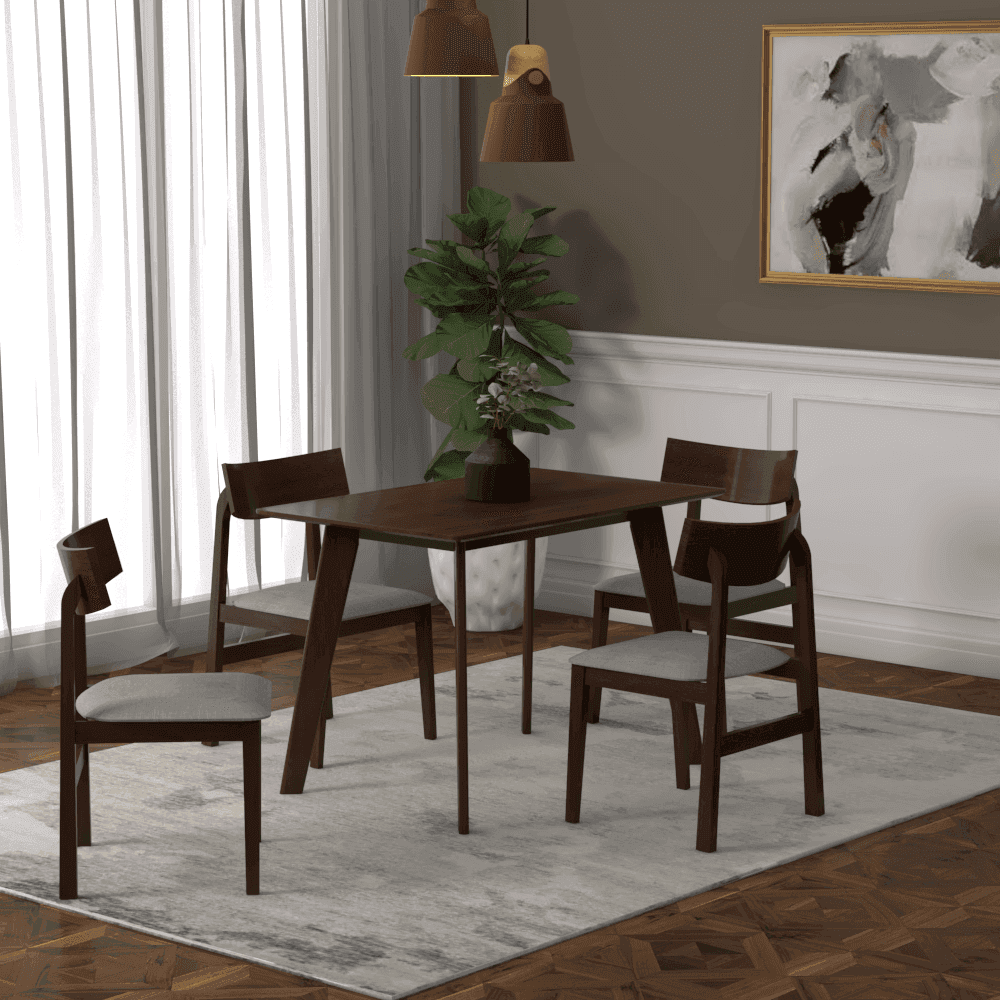 Edgar Wooden Dining Chair - Solid Wood Modern Farmhouse Dining Room Chair with Comfortable Cushion - Perfect for Kitchen, Dining Room, and Home Office