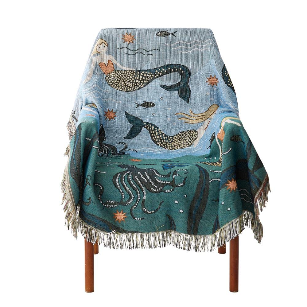 Premium Woven Knit Blanket with Tassels - Soft Textured Yoga, Beach, Camping & Park Throw - 63