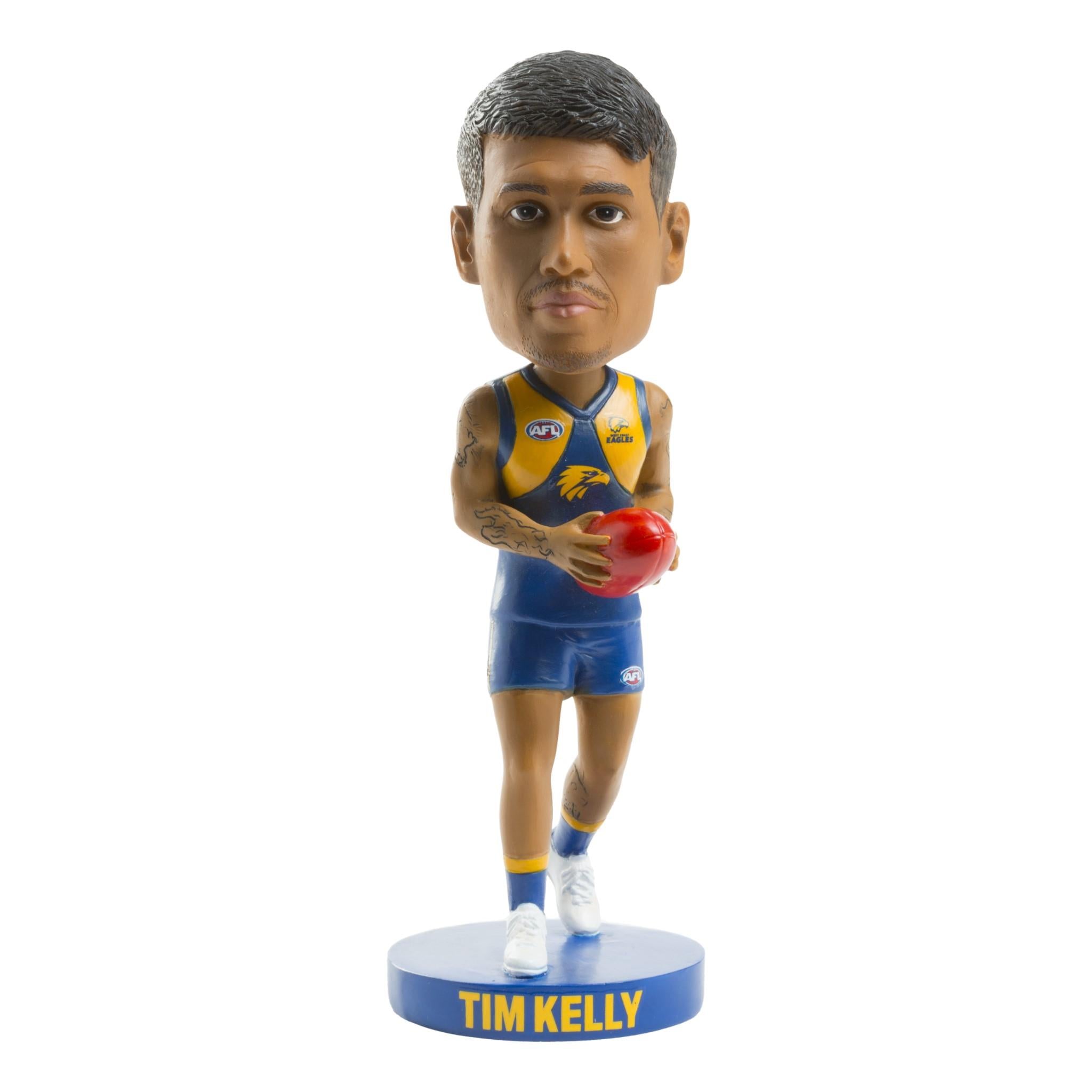 AFL West Coast Eagles Tim Kelly Bobblehead - Official AFL Collectible Figurine - Perfect for Sports Fans, Memorabilia Collectors & Home/Office Decor