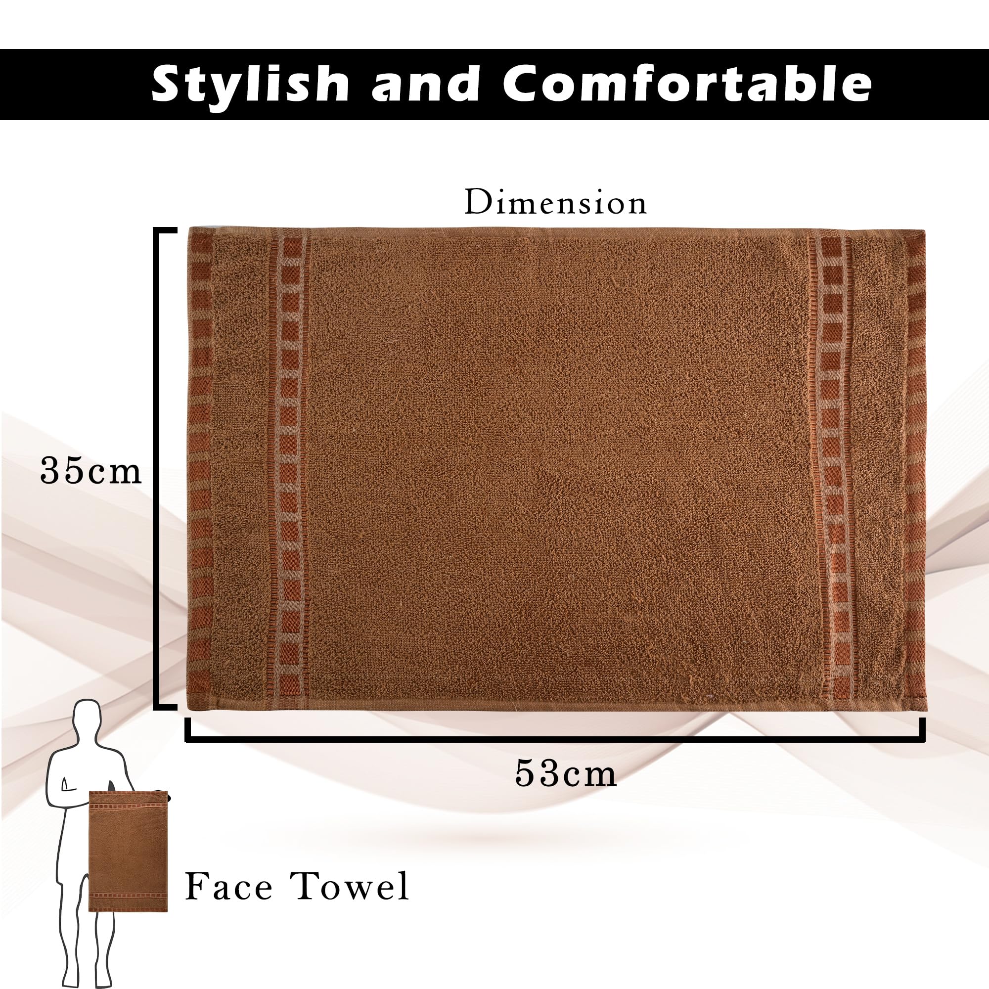 Heart Home 2-Pack Cotton Hand & Face Towels for Men & Women | Soft & Absorbent Gym Towels | Quick-Dry Pocket Towels for Workout, Travel & Sports | Green & Golden