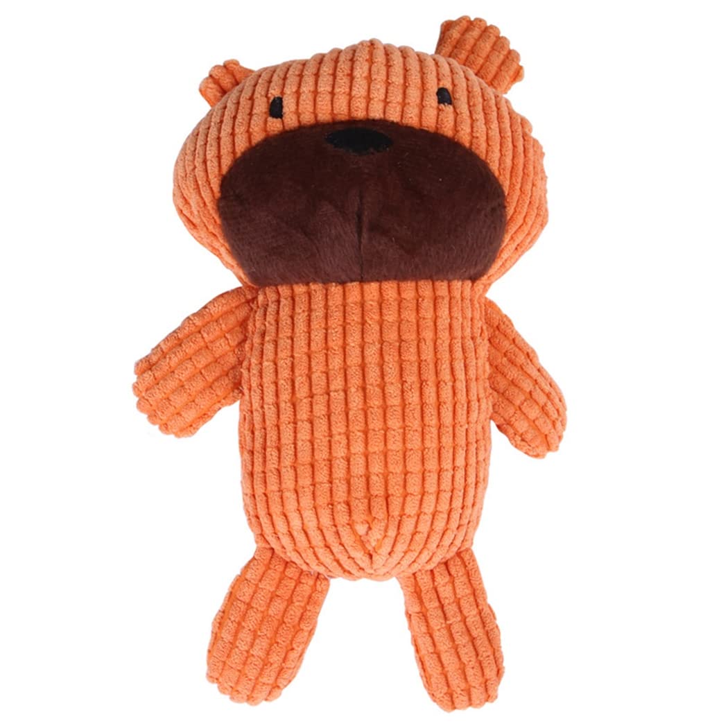 Durable Dog Squeaky Toy Bear - Interactive Corduroy Chew Toy for Puppies & Adult Dogs | Teething Relief & Playtime Fun | Perfect for Indoor & Outdoor Play