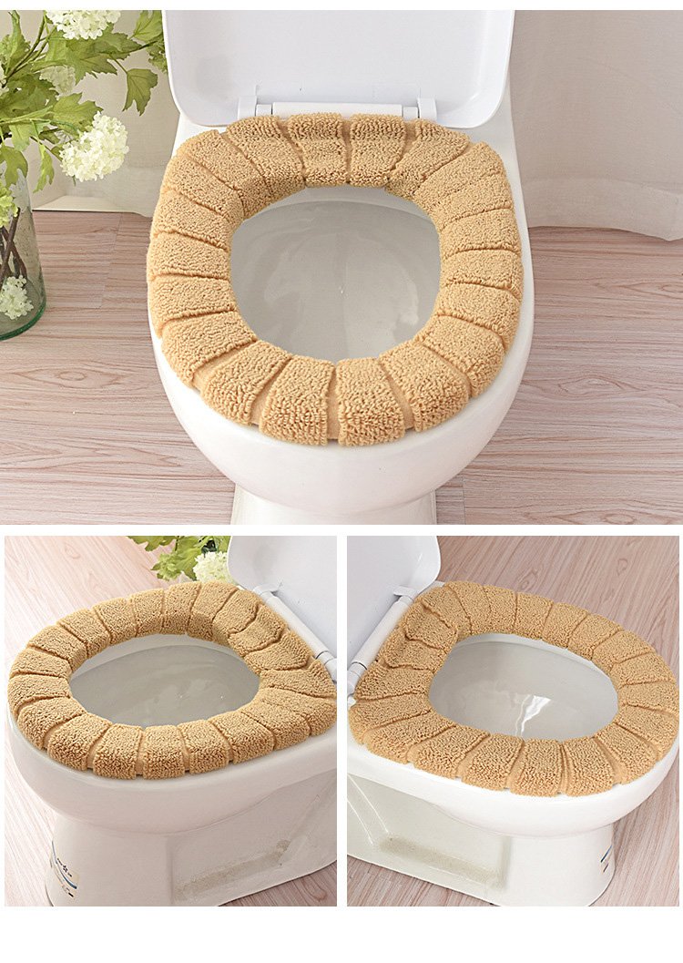 2-Pack Soft & Thick Stretchable Toilet Seat Covers - Plush O-Shaped Cushion Pads, Washable Bathroom Mat for Warmth & Comfort (Perfect for Winter & Cold Bathrooms)