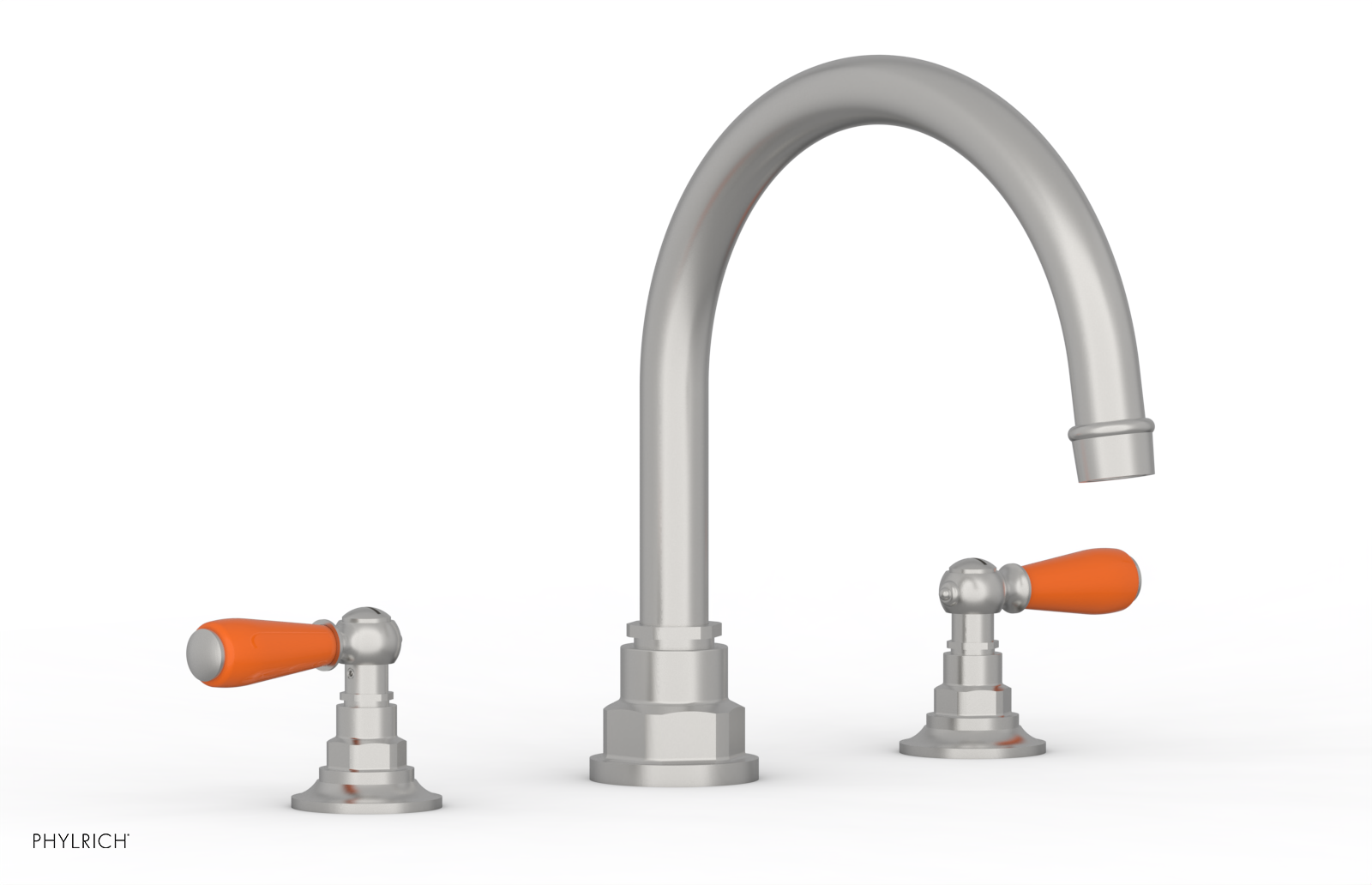 Jamestown Deck Tub Set with Lever Handles & Orange Accents - 165
