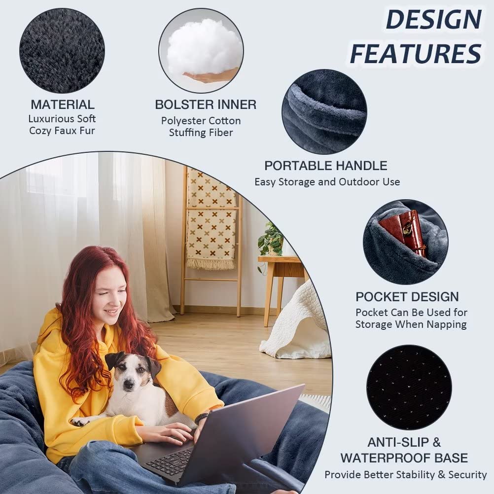 67x38x12 Inch Orthopedic Human Dog Bed for Large Dogs - Extra Soft & Cozy Fluffy Pet Bed with Removable Washable Cover - Perfect for Napping, Lounging & Cuddling at Home